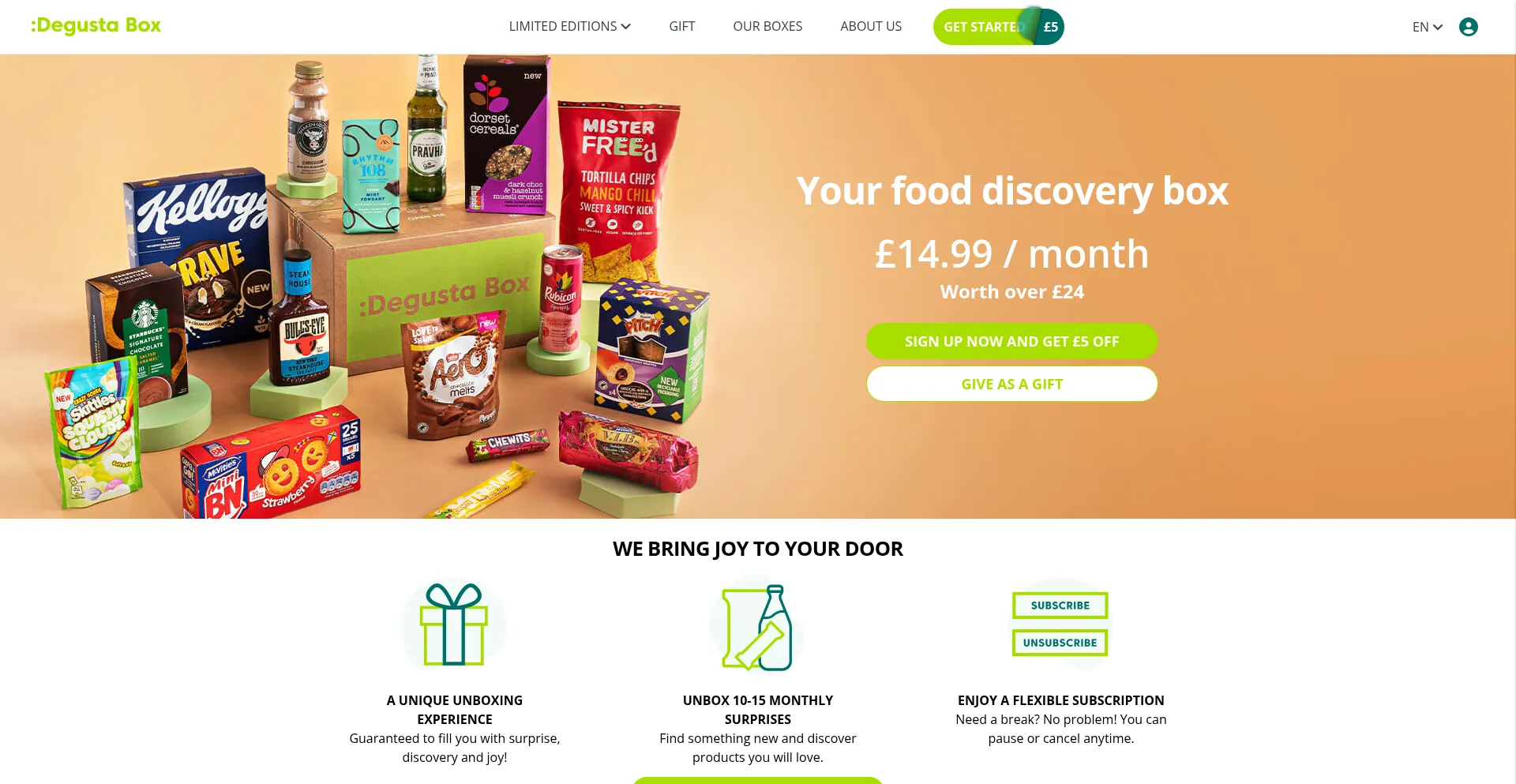 Degustabox.com Screenshot