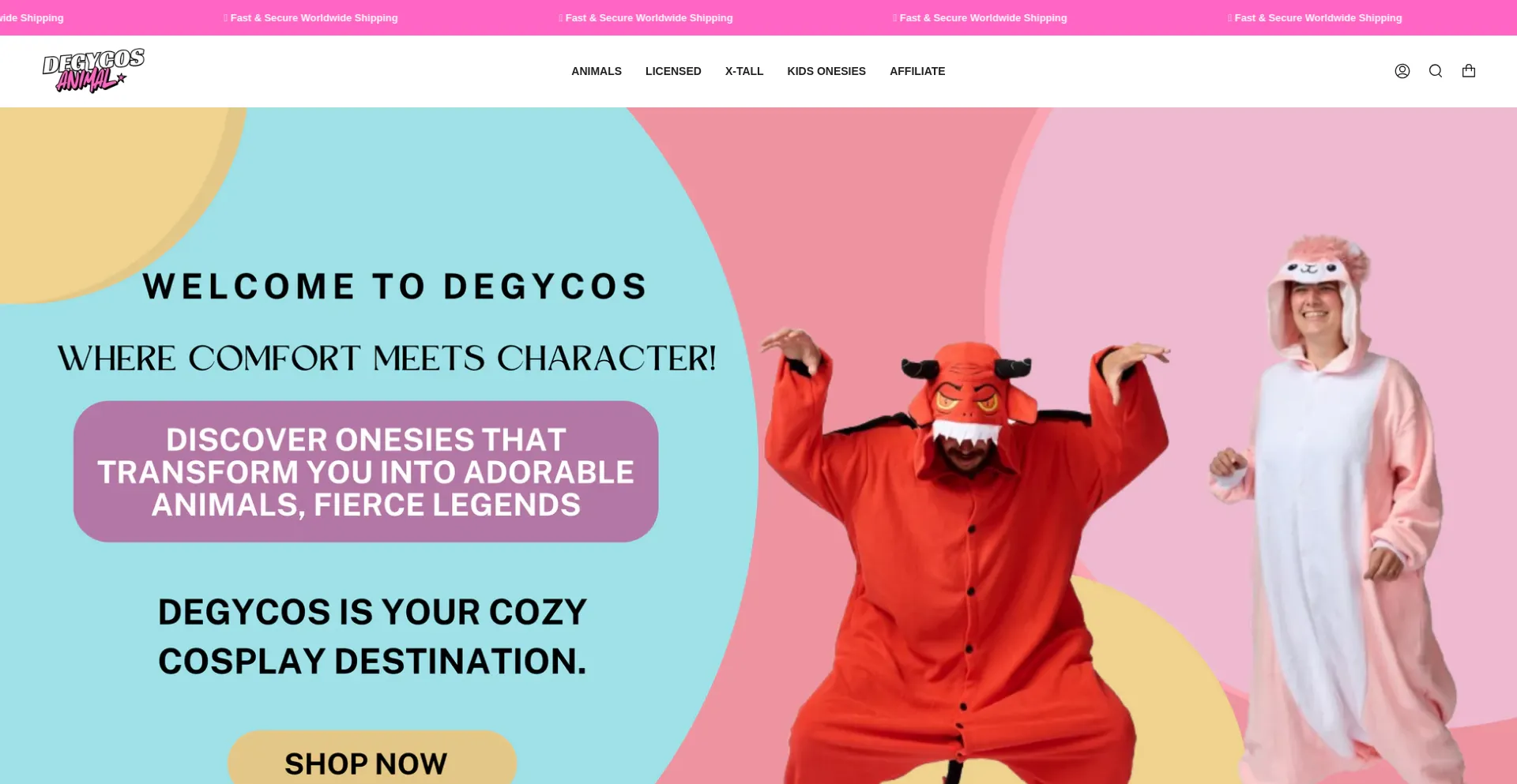 Website screenshot of Degycos.shop