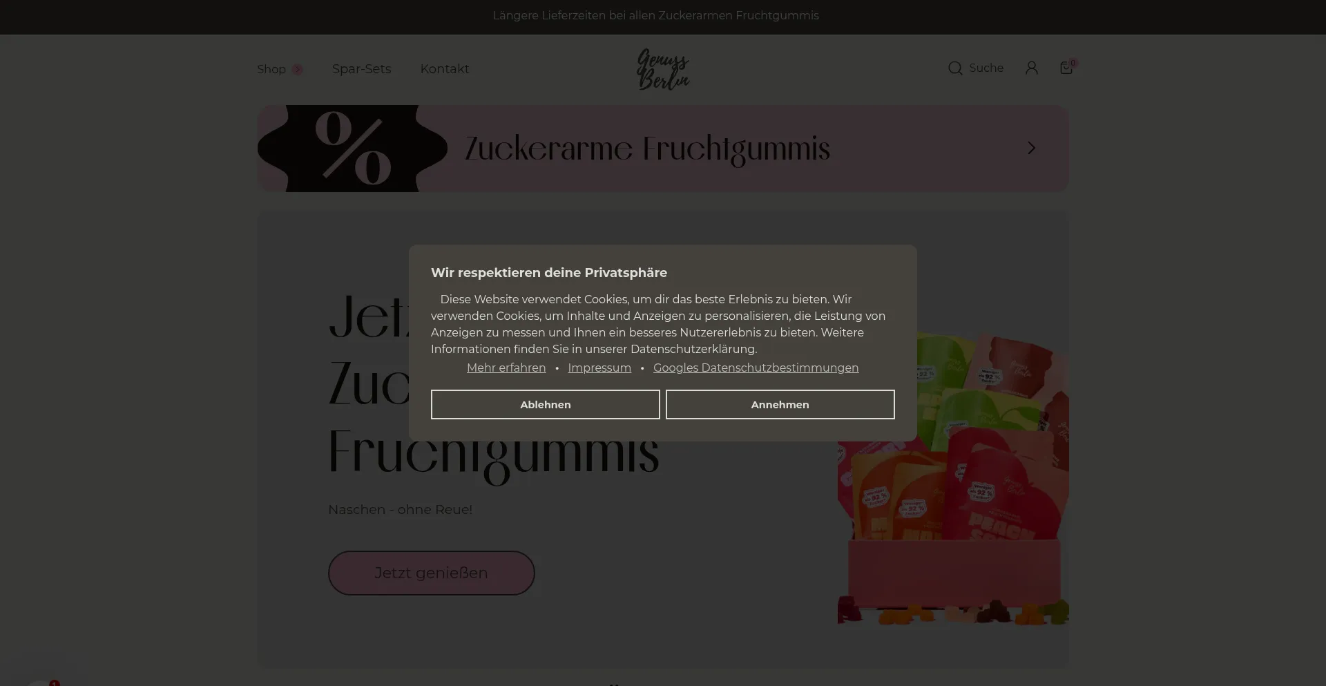 Deingenussberlin.de Screenshot