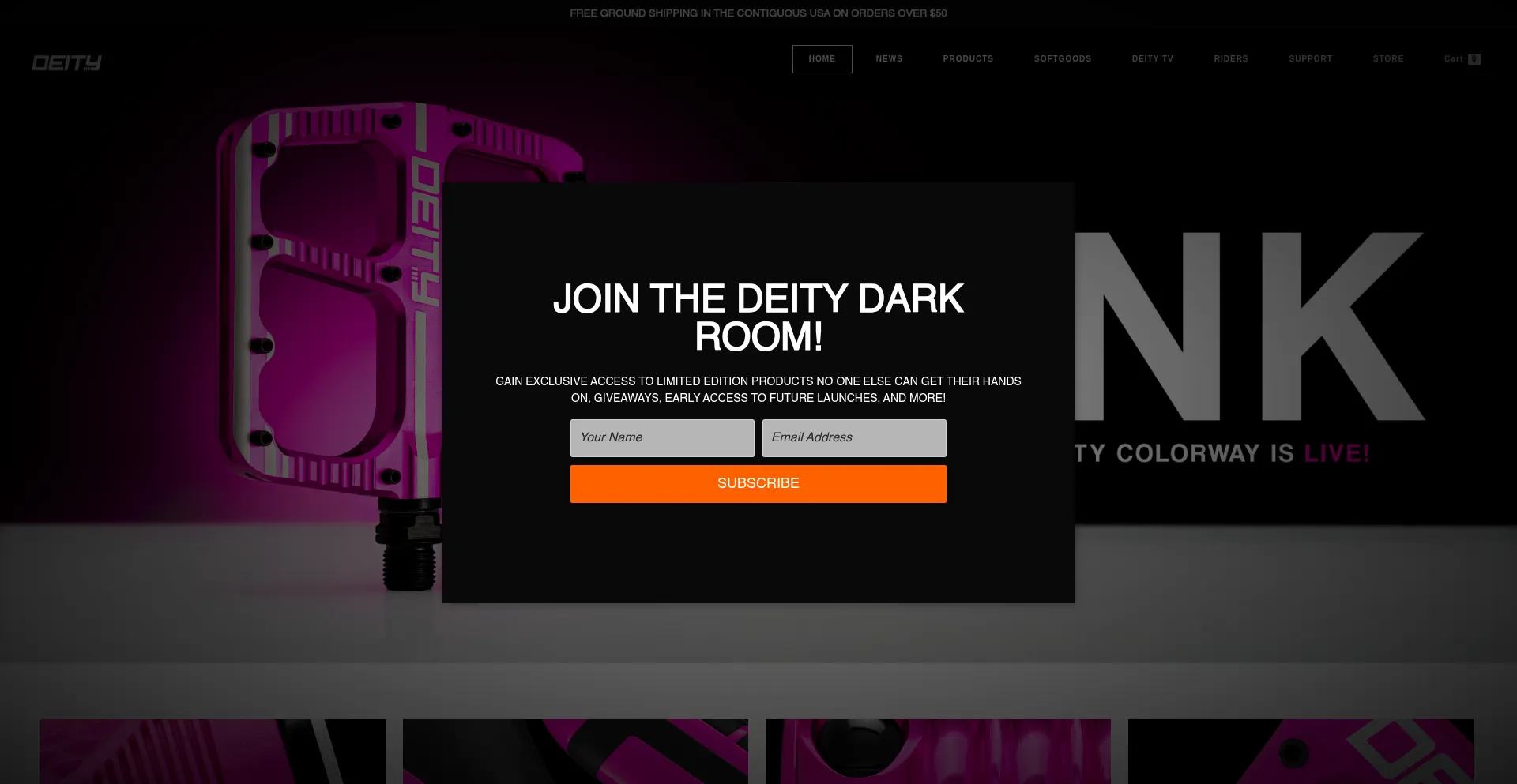 Website screenshot of Deitycomponents.com