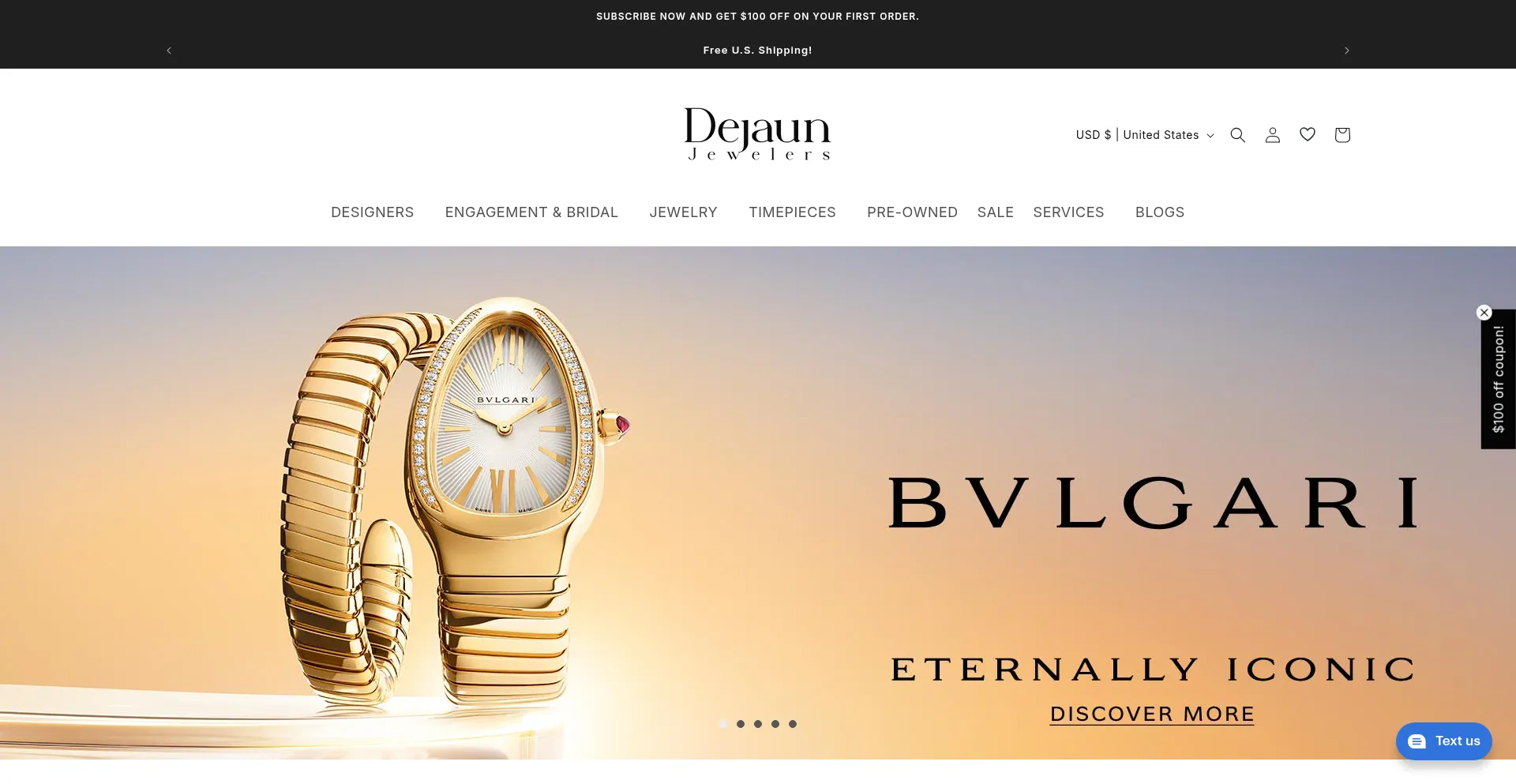 Website screenshot of Dejaun.com