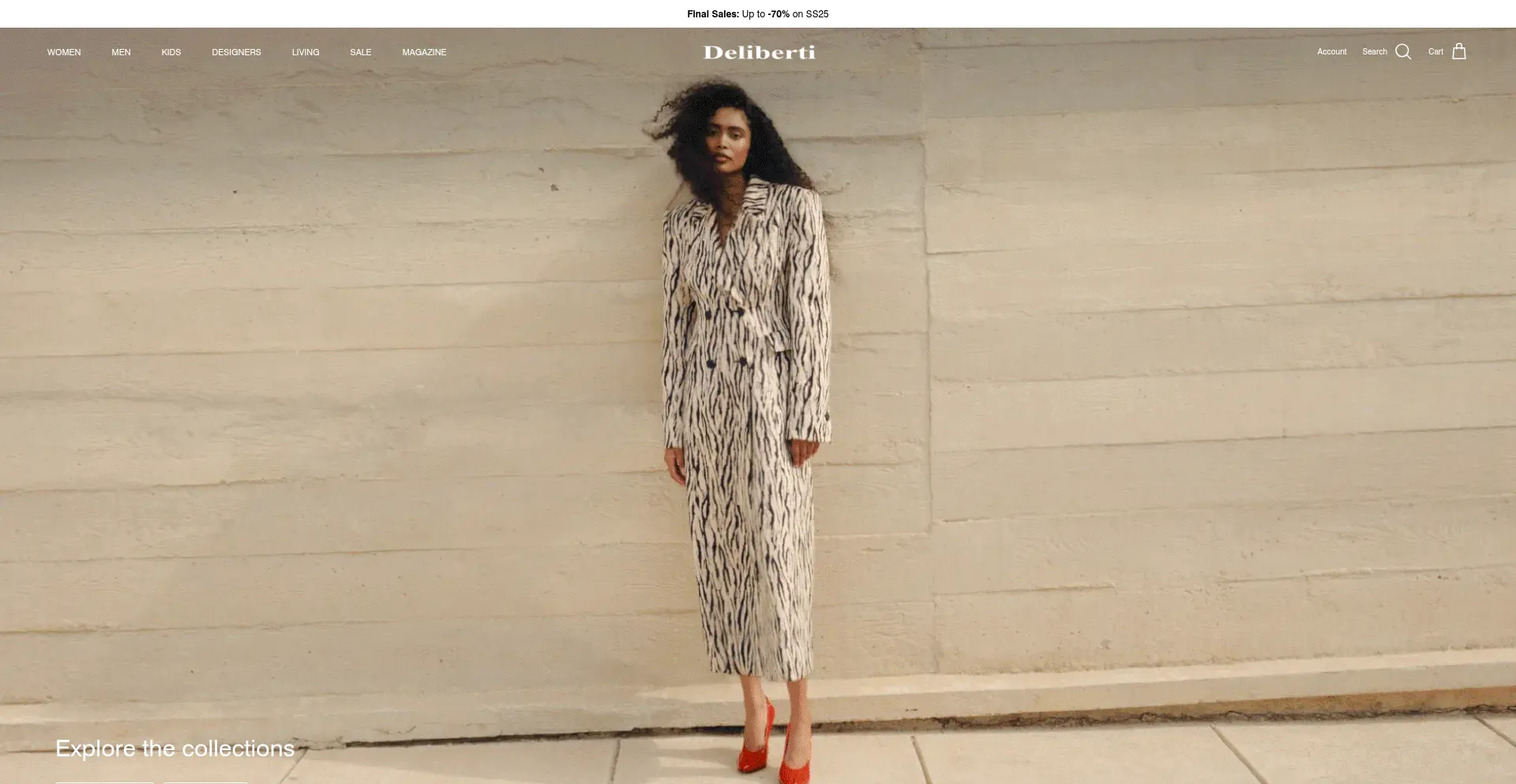 Website screenshot of Delibertiboutique.com