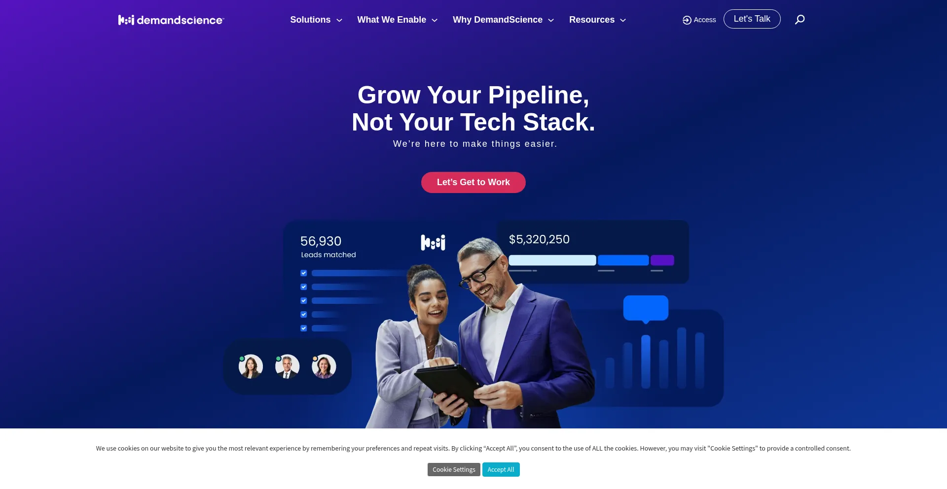 Website screenshot of Demandscience.com