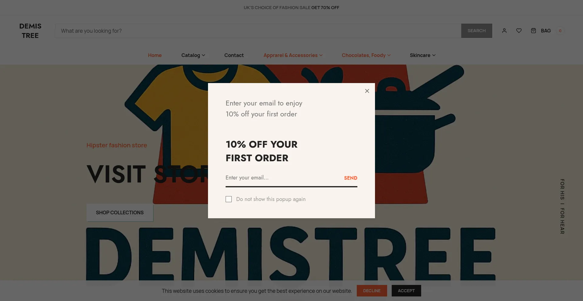 Website screenshot of Demistree.com