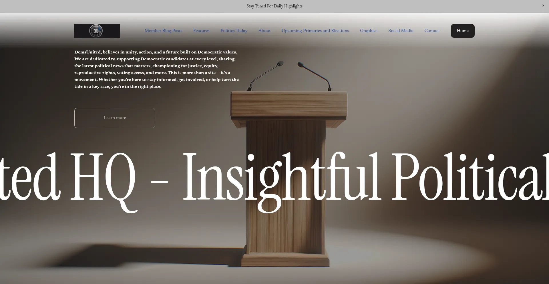 Demsunitedhq.com Screenshot
