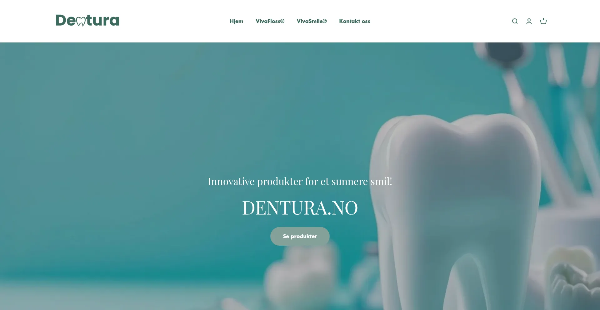 Website screenshot of Dentura.no