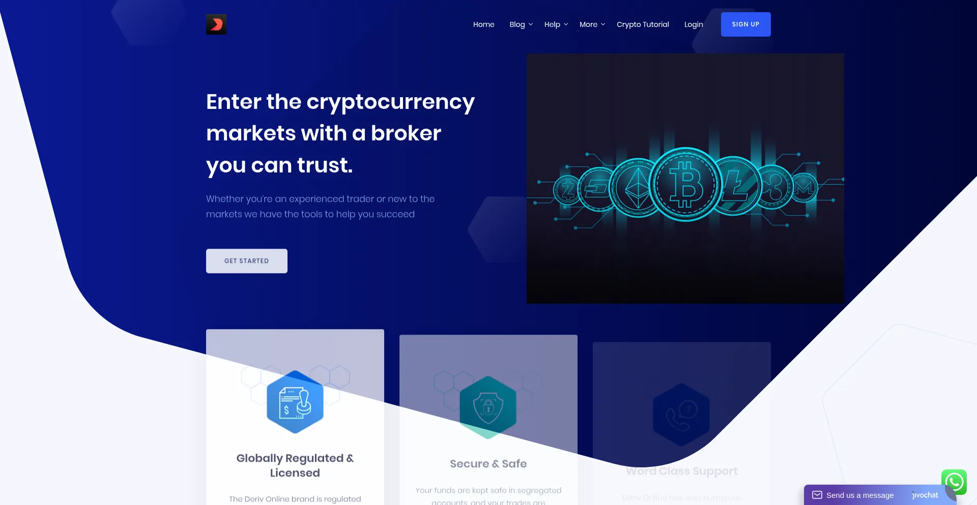 Website screenshot of Derivonline.cloud
