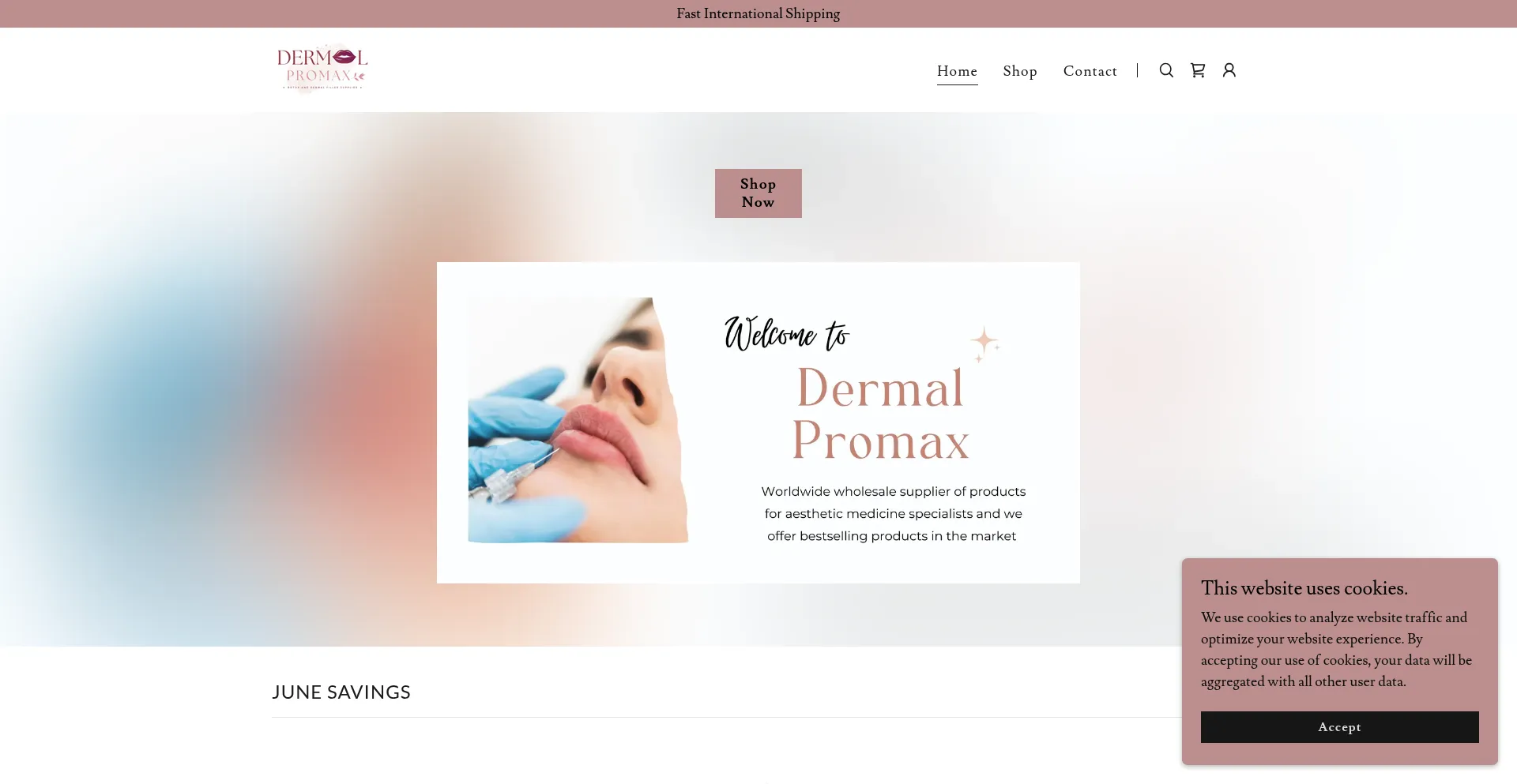 Website screenshot of Dermalpromax.com