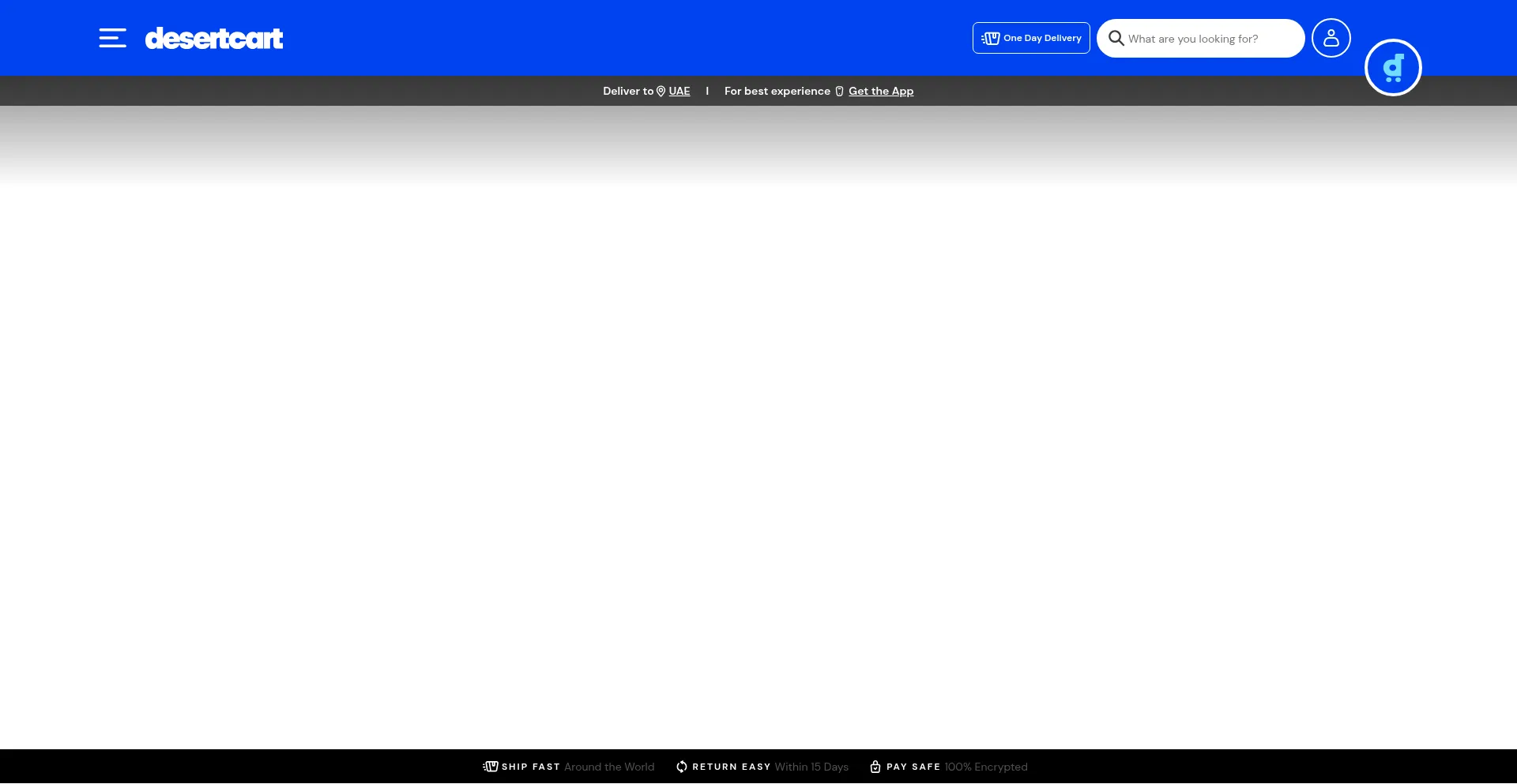 Website screenshot of Desertcart.com
