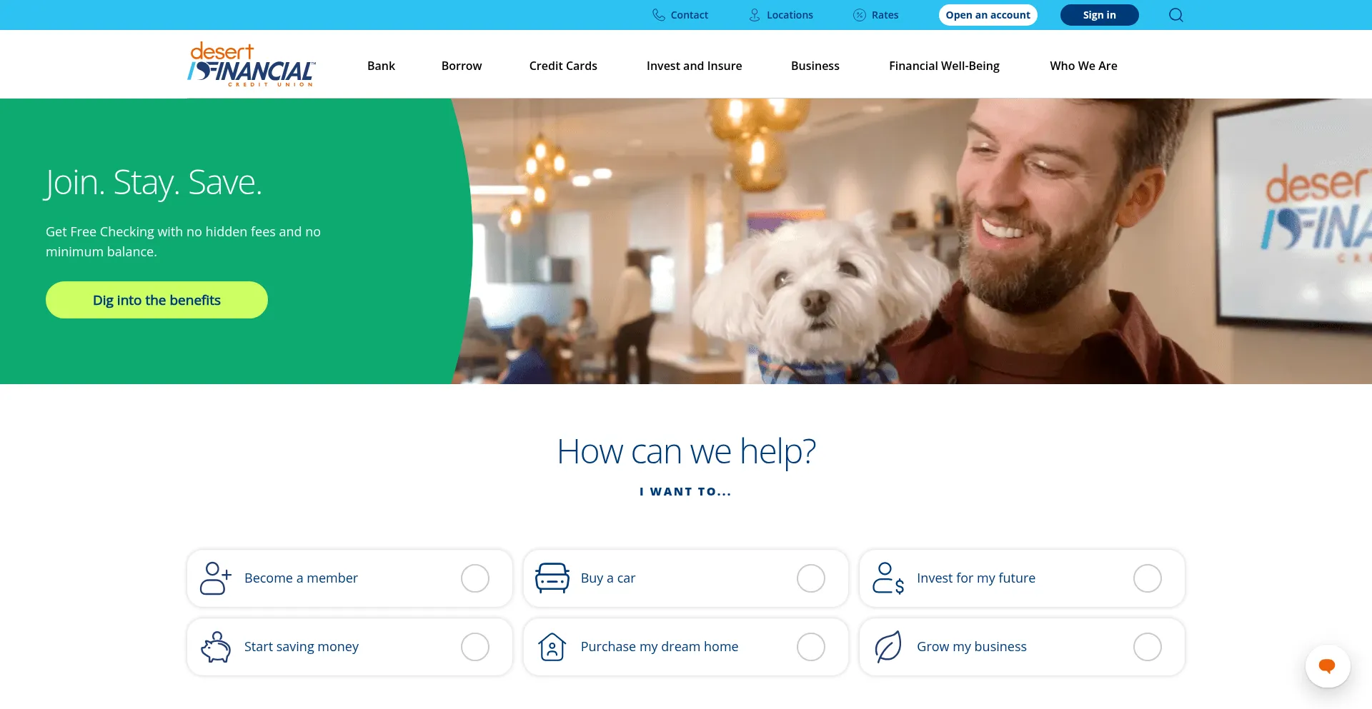 Website screenshot of Desertfinancial.com