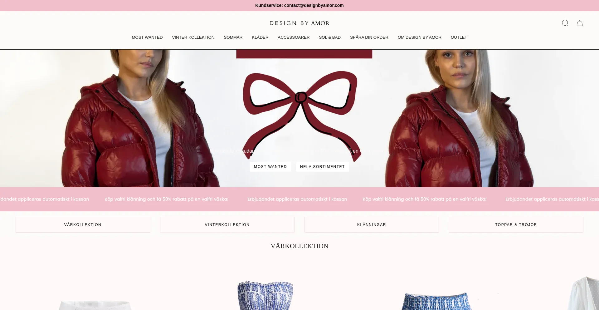 Website screenshot of Designbyamor.com