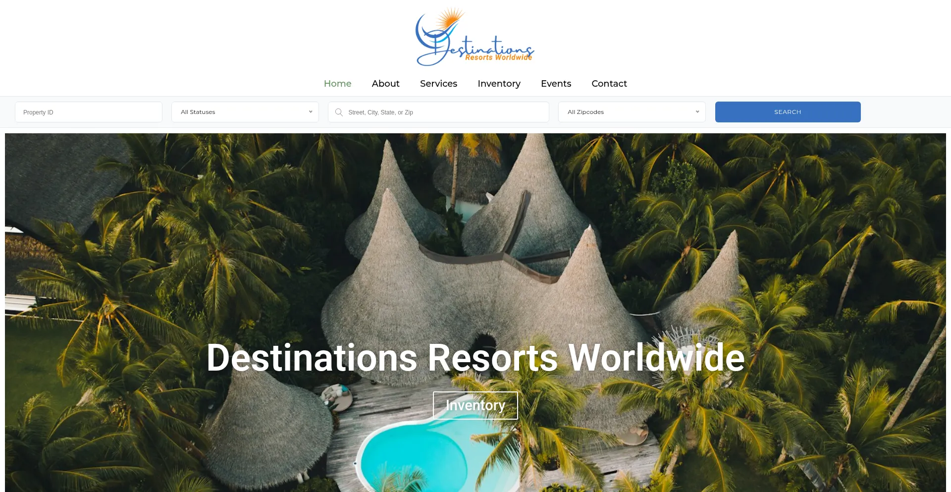 Website screenshot of Destinationresortsworldwide.com