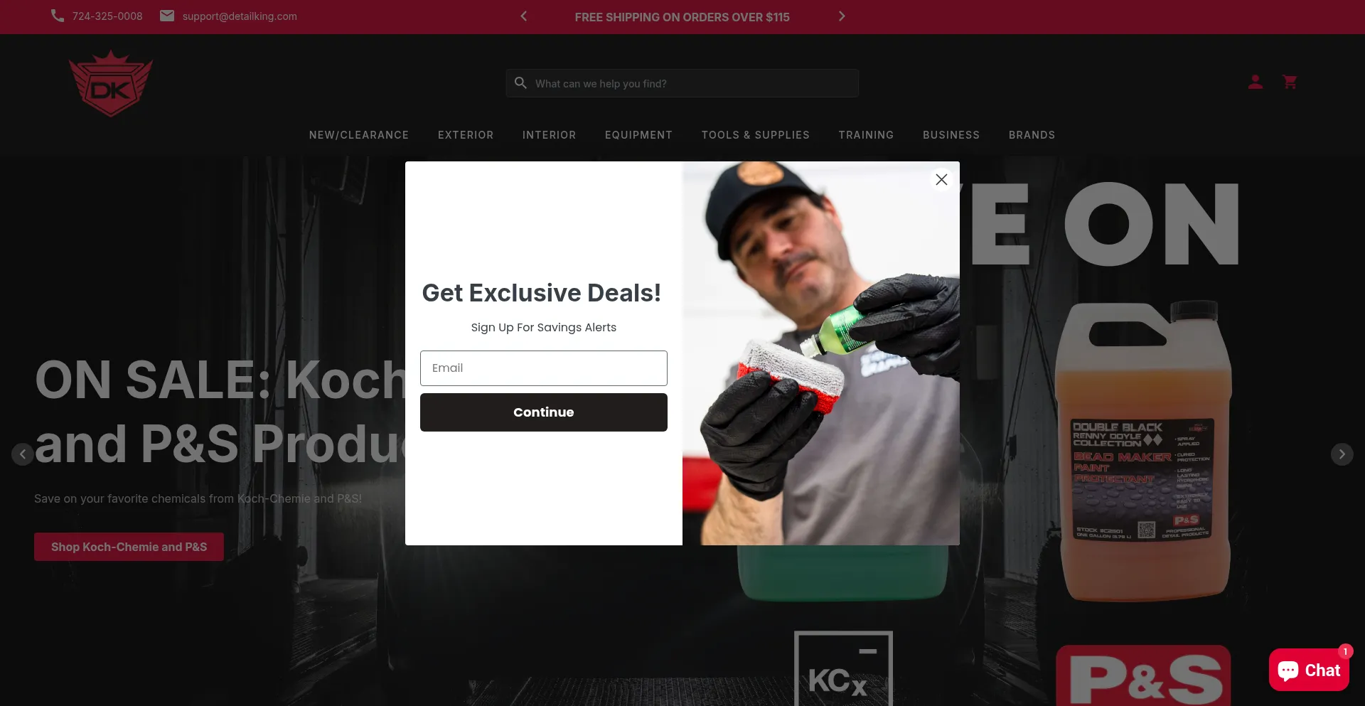 Website screenshot of Detailking.com