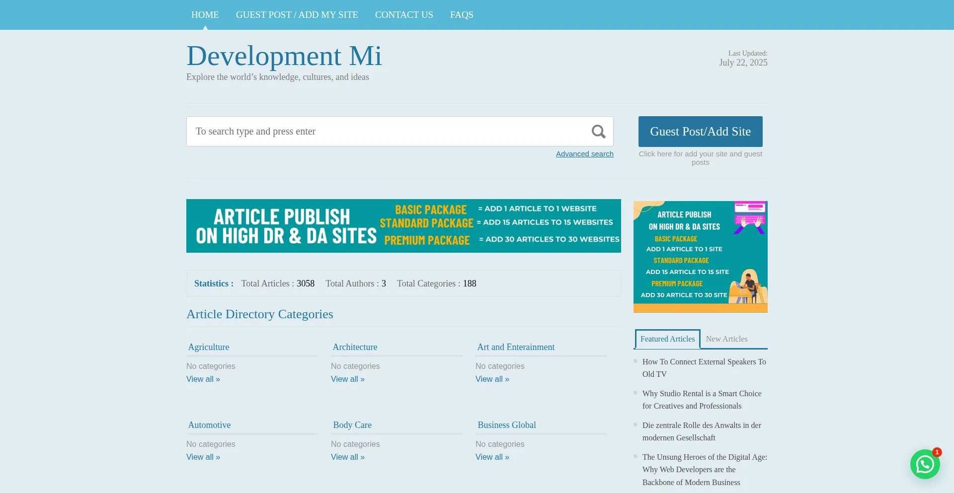 Website screenshot of Developmentmi.com