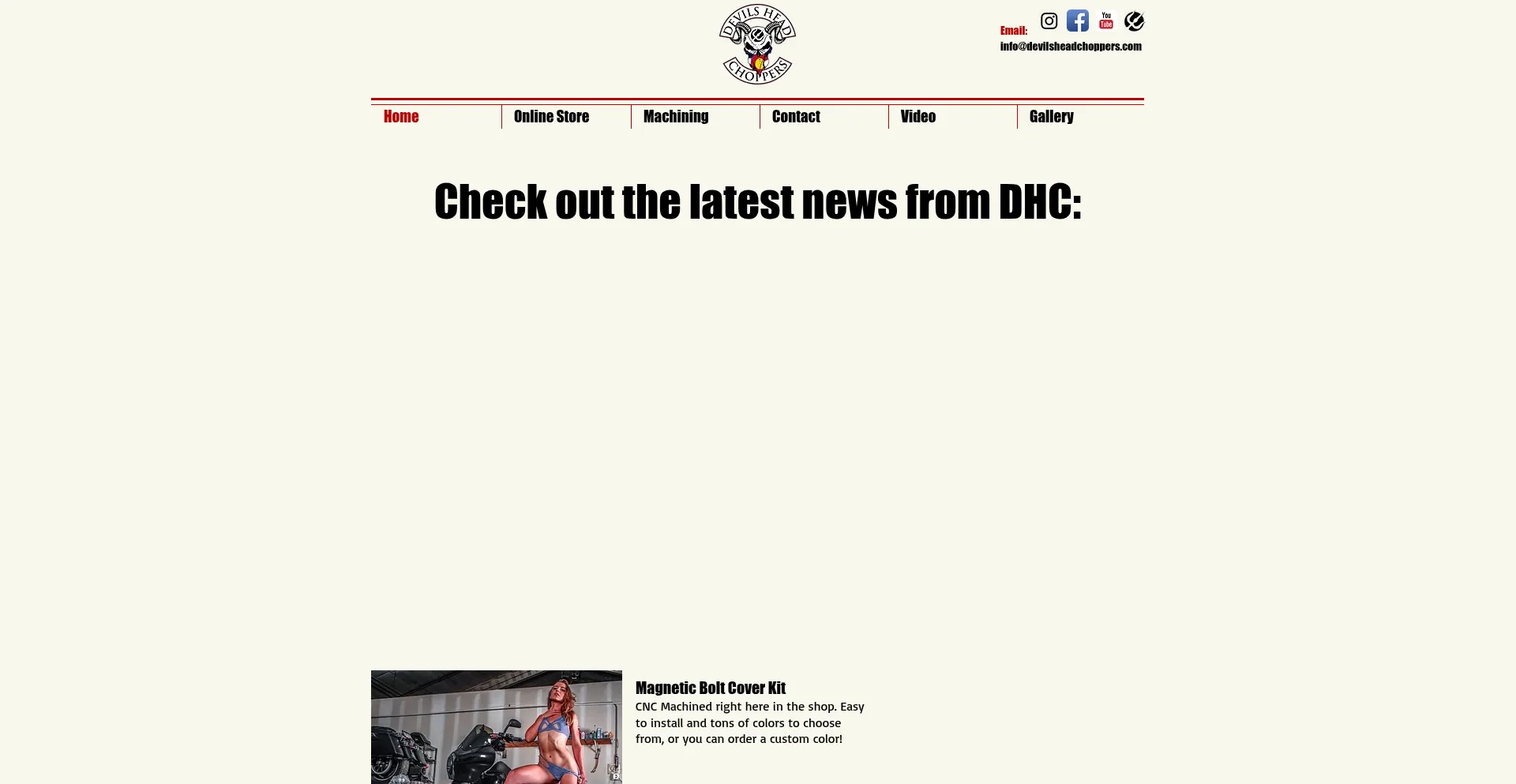Website screenshot of Devilsheadchoppers.com