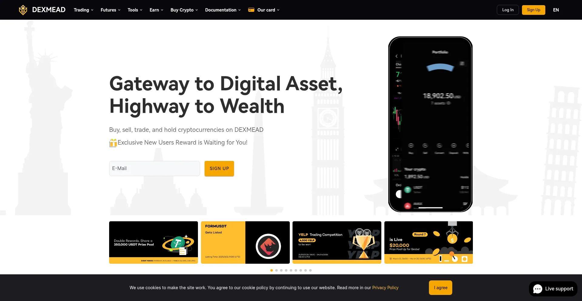 Website screenshot of Dexmead.com