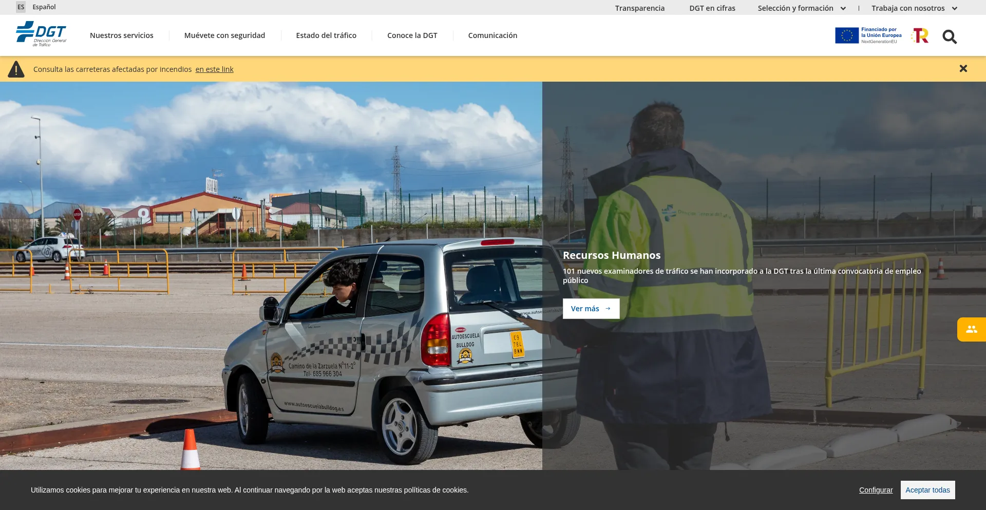 Website screenshot of Dgt.es