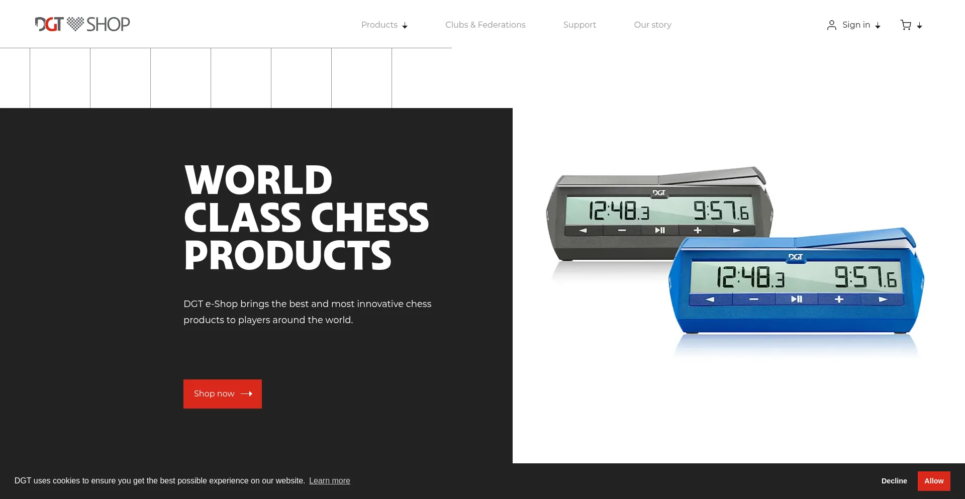 Website screenshot of Dgtshop.com