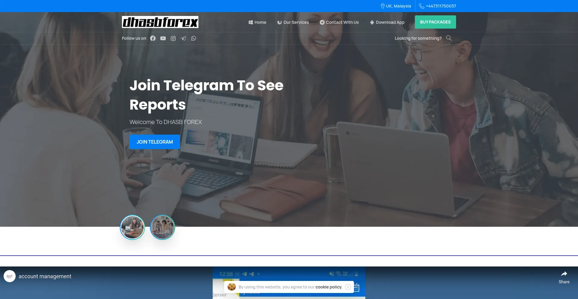 Website screenshot of Dhasbforex.com