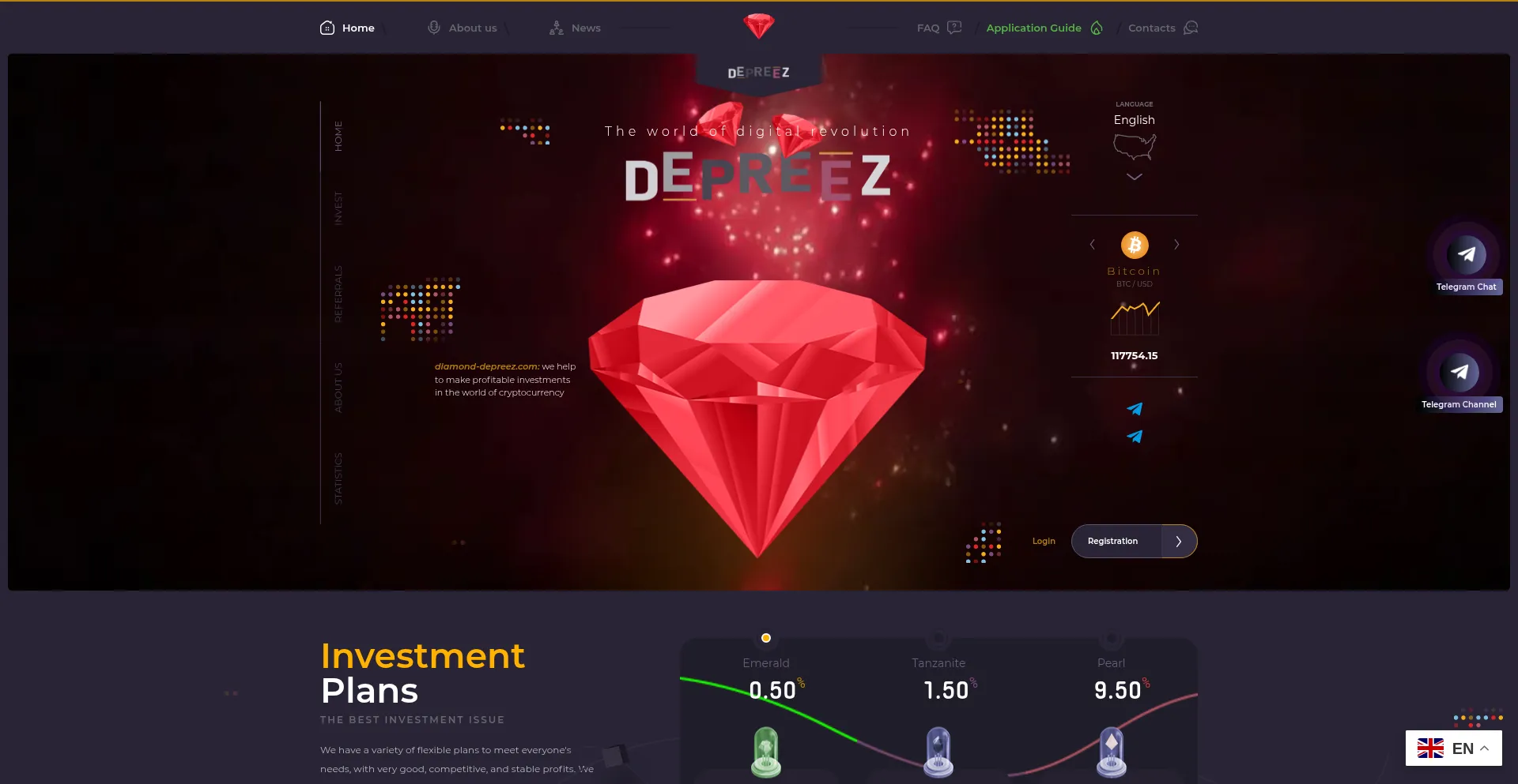 Website screenshot of Diamond-depreez.com