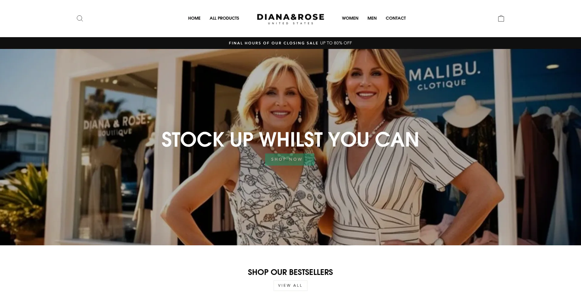 Website screenshot of Dianarose-boutique.com