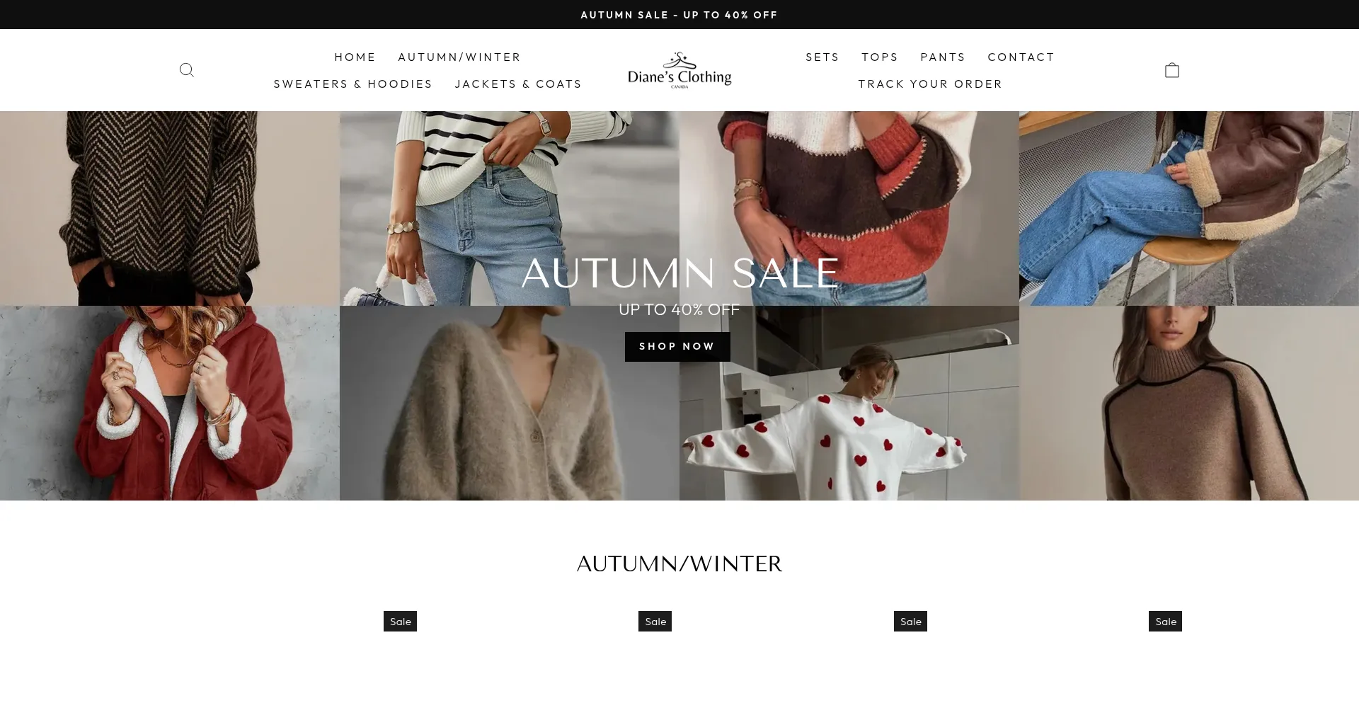 Dianesclothing.com Screenshot