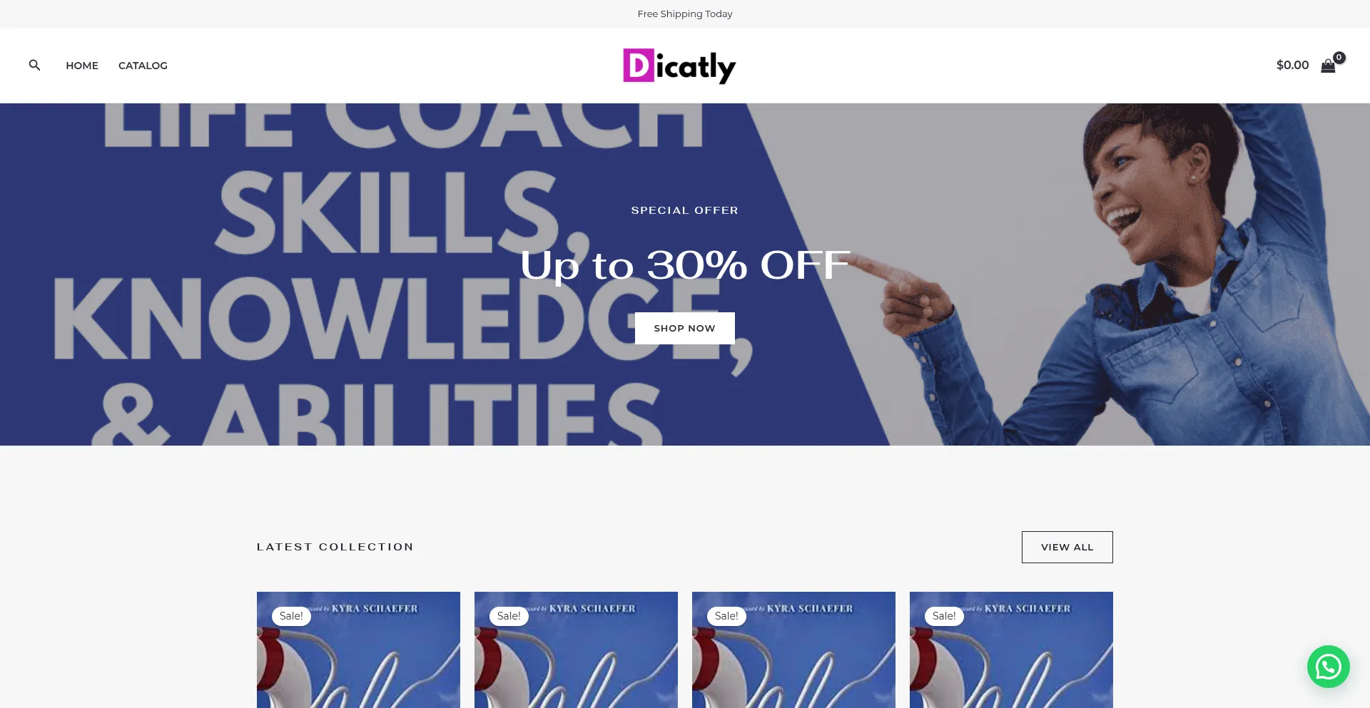 Website screenshot of Dicatly.com