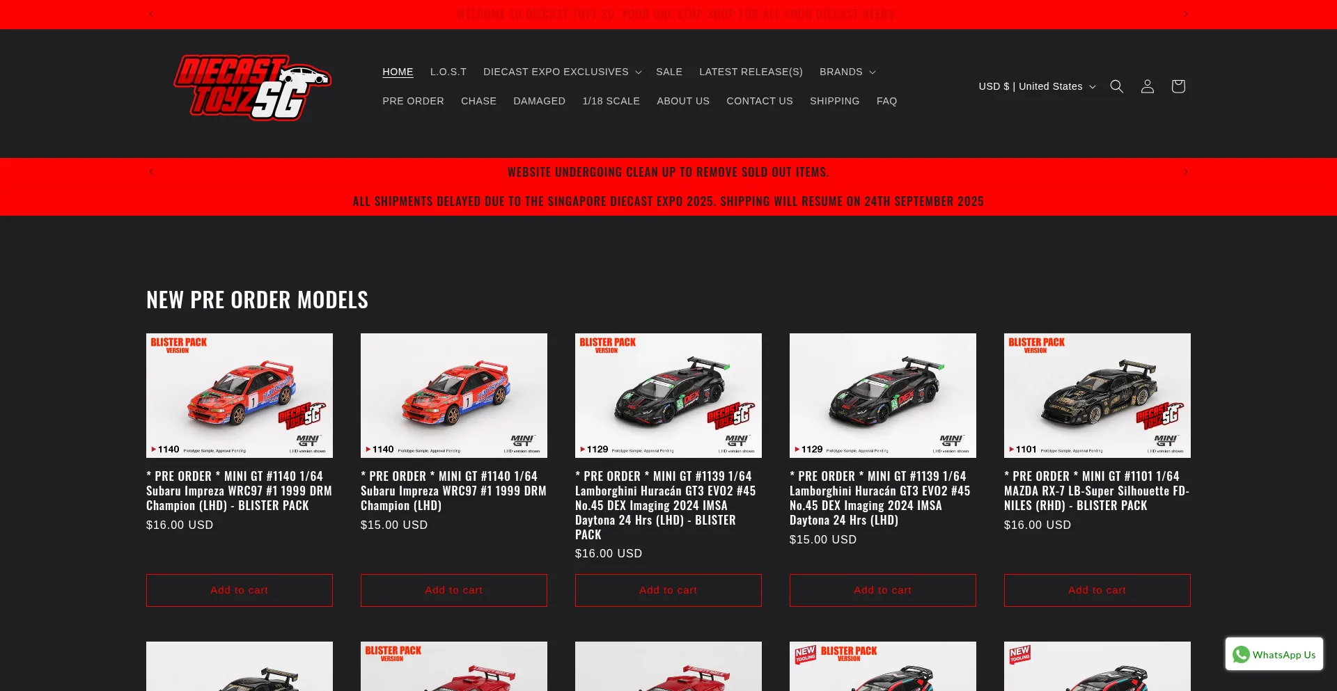 Diecasttoyzsg.com Screenshot