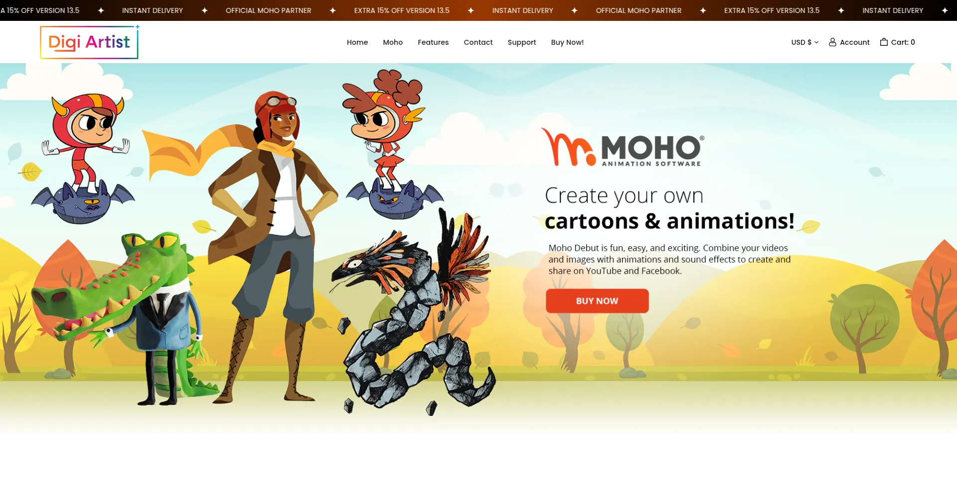 Website screenshot of Digiartist.net