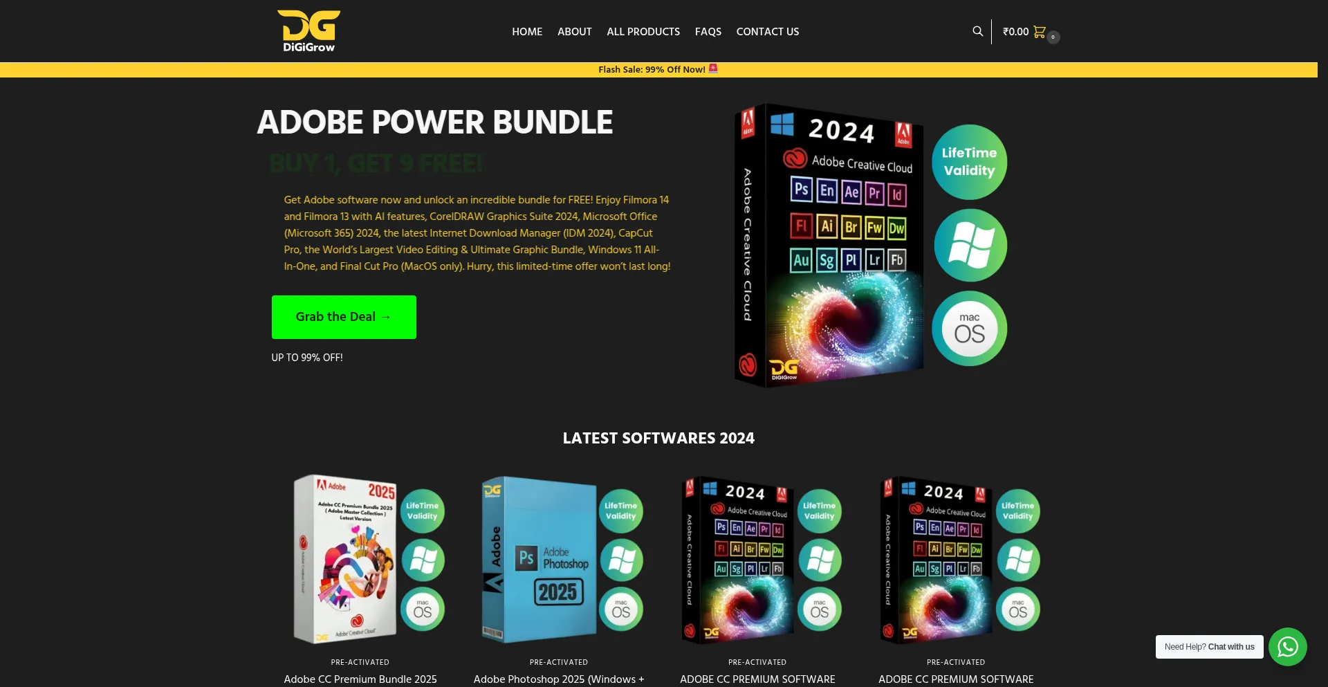Website screenshot of Digigrownow.in