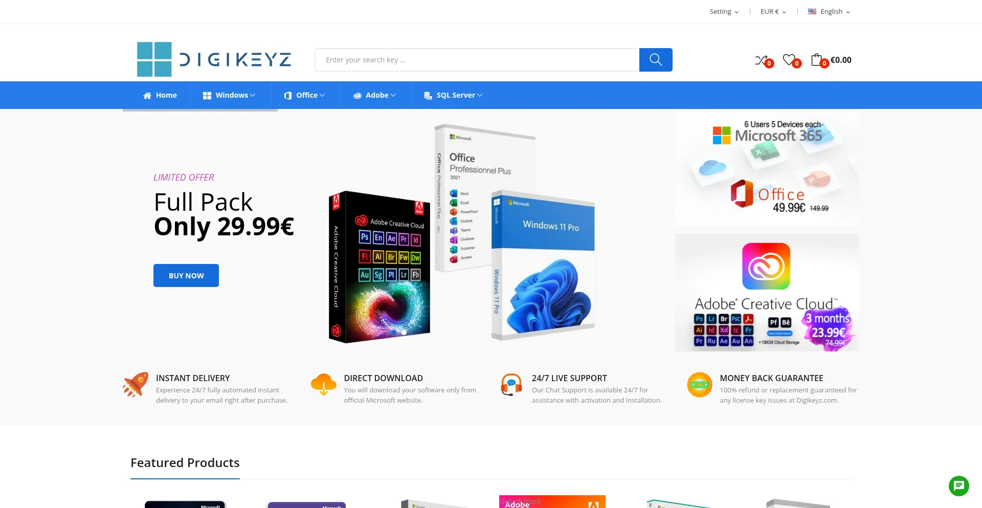Website screenshot of Digikeyz.com