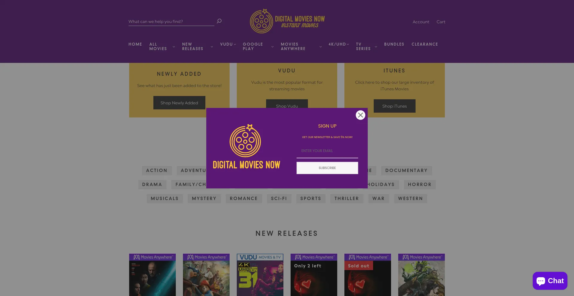 Website screenshot of Digital-movies-now.com