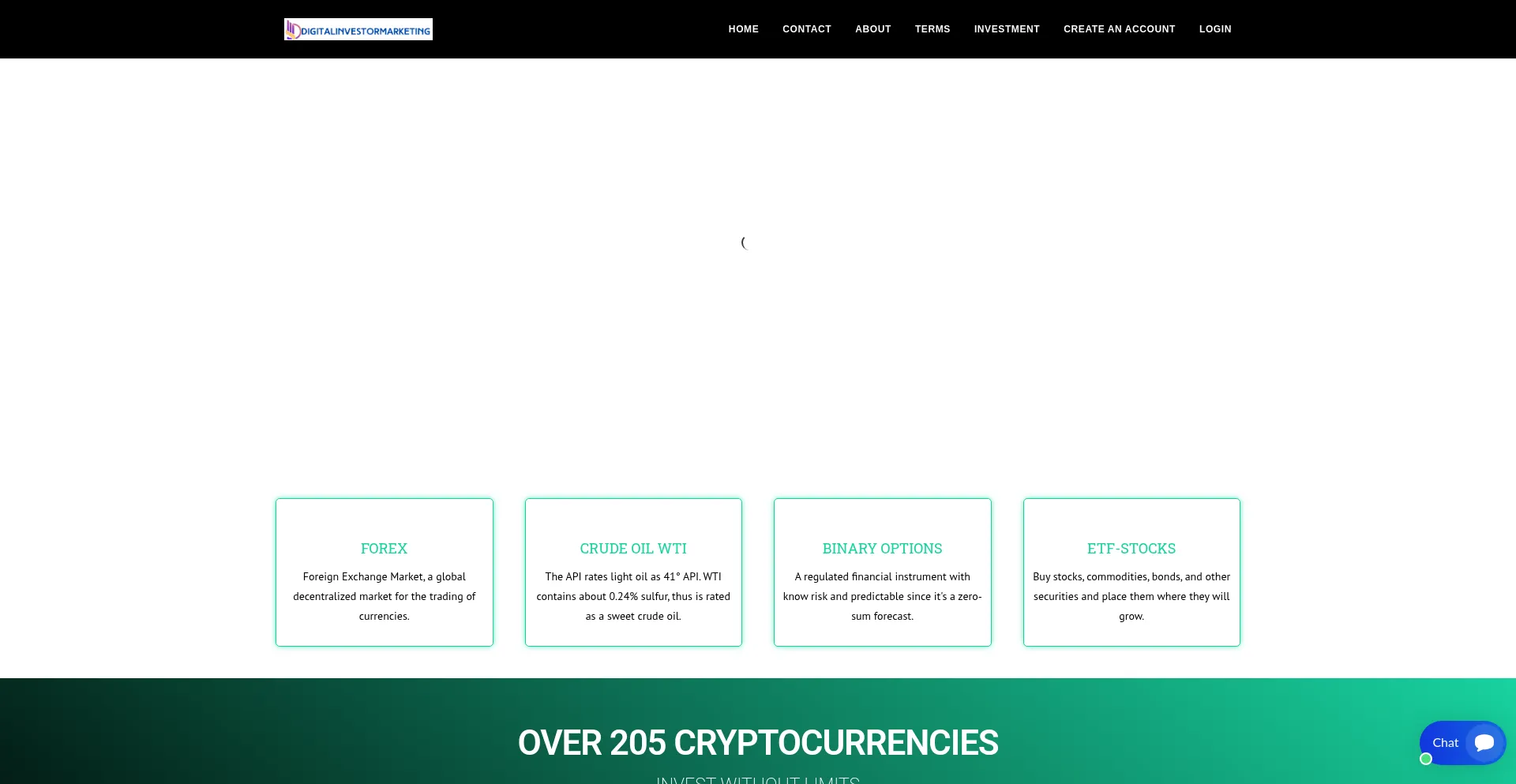 Website screenshot of Digitalinvestormarketing.live