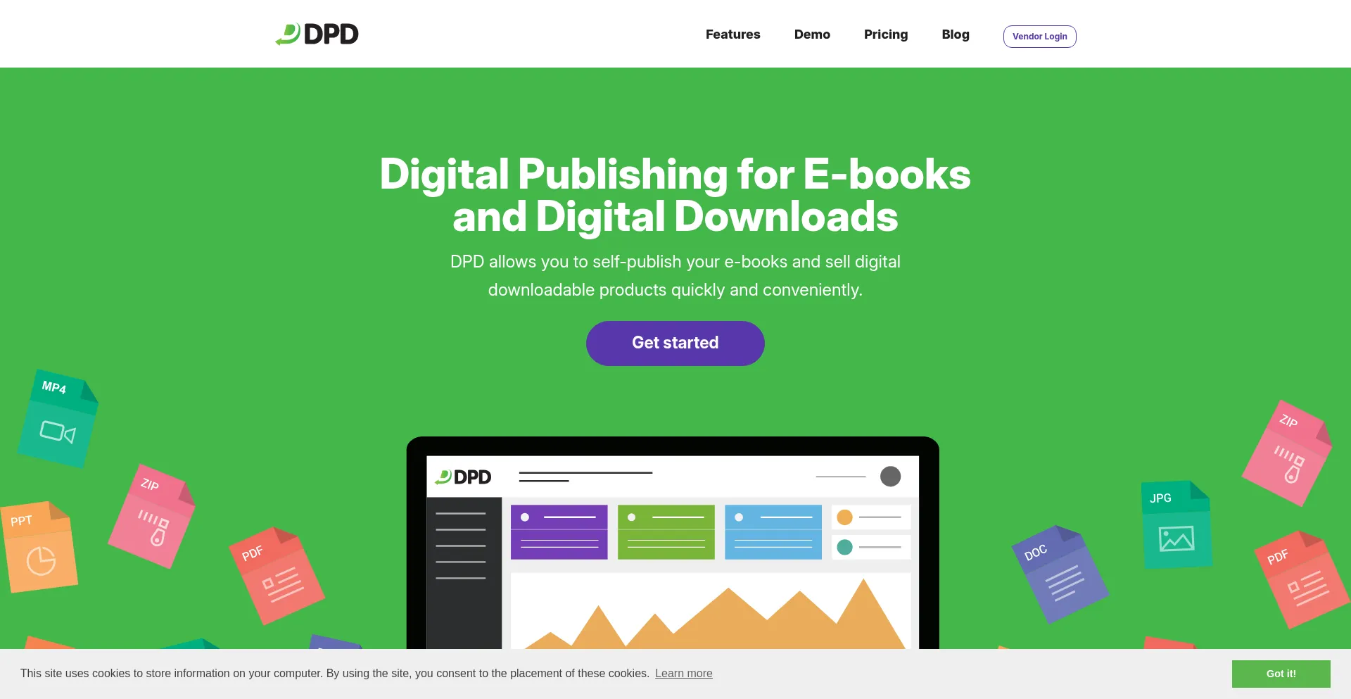Website screenshot of Digitalproductdelivery.com