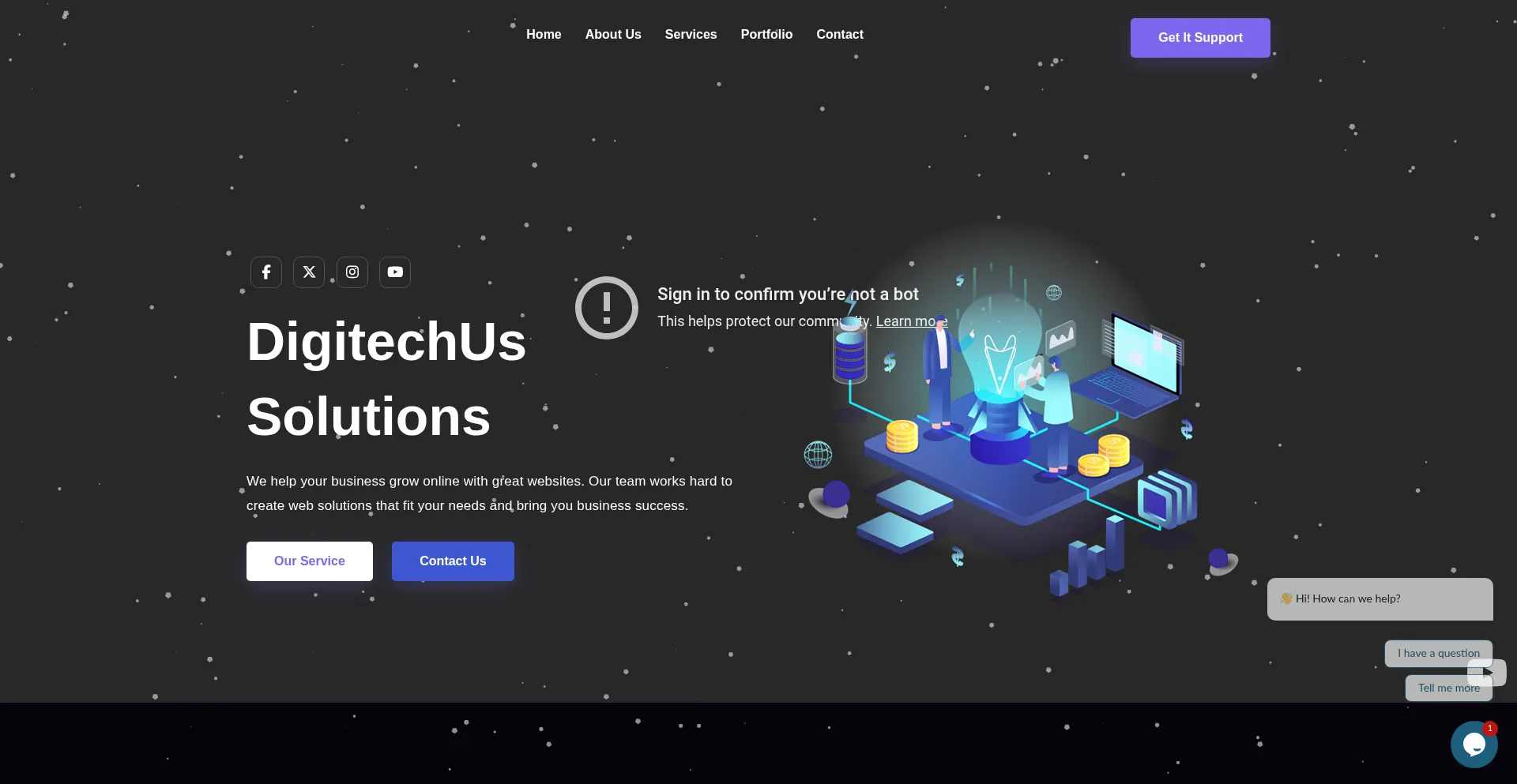 Website screenshot of Digitechus.com