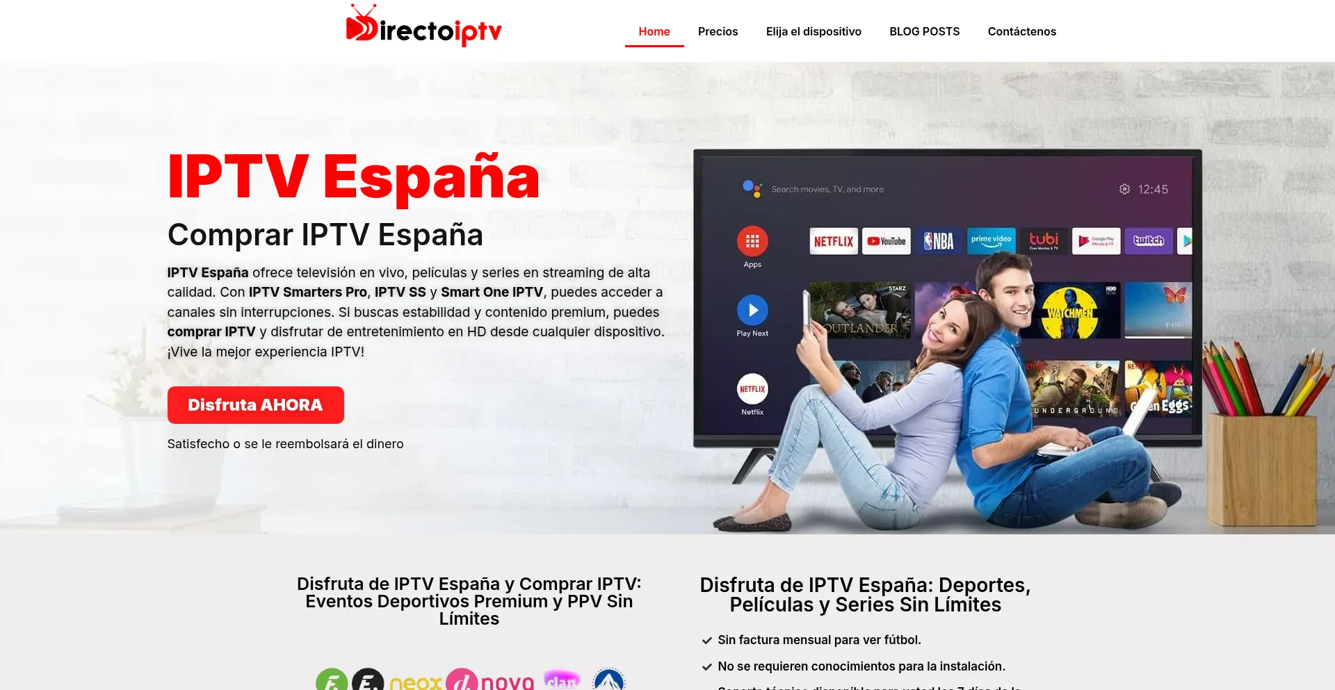 Website screenshot of Directoiptv.es
