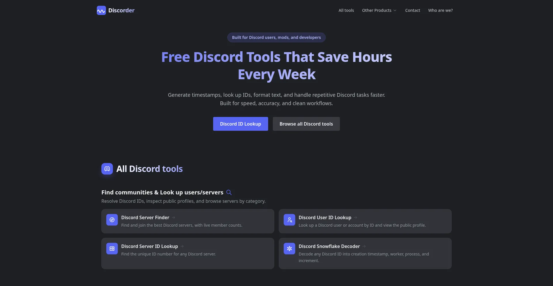 Discorder.tools