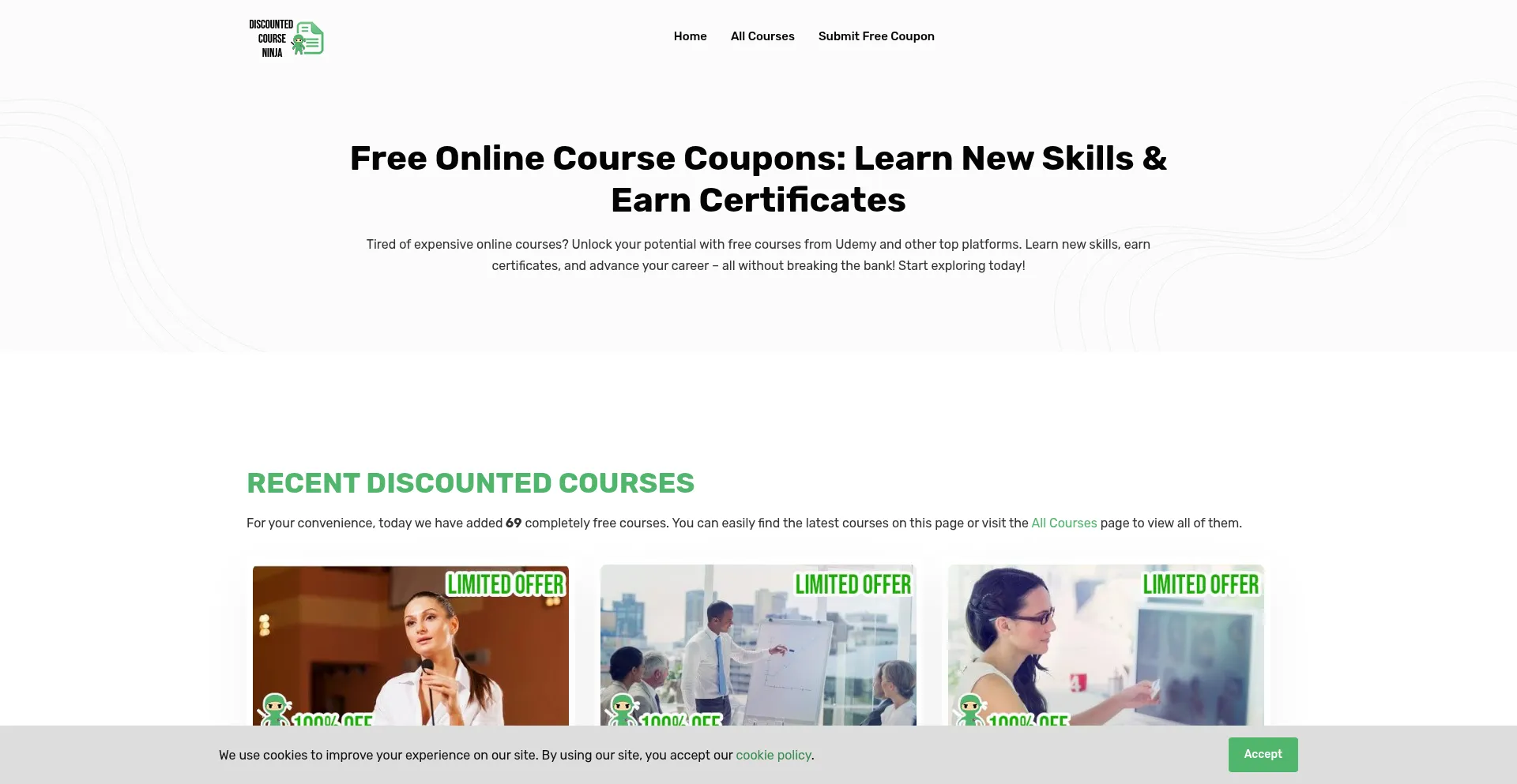Discountedcourseninja.com 安全可靠吗？