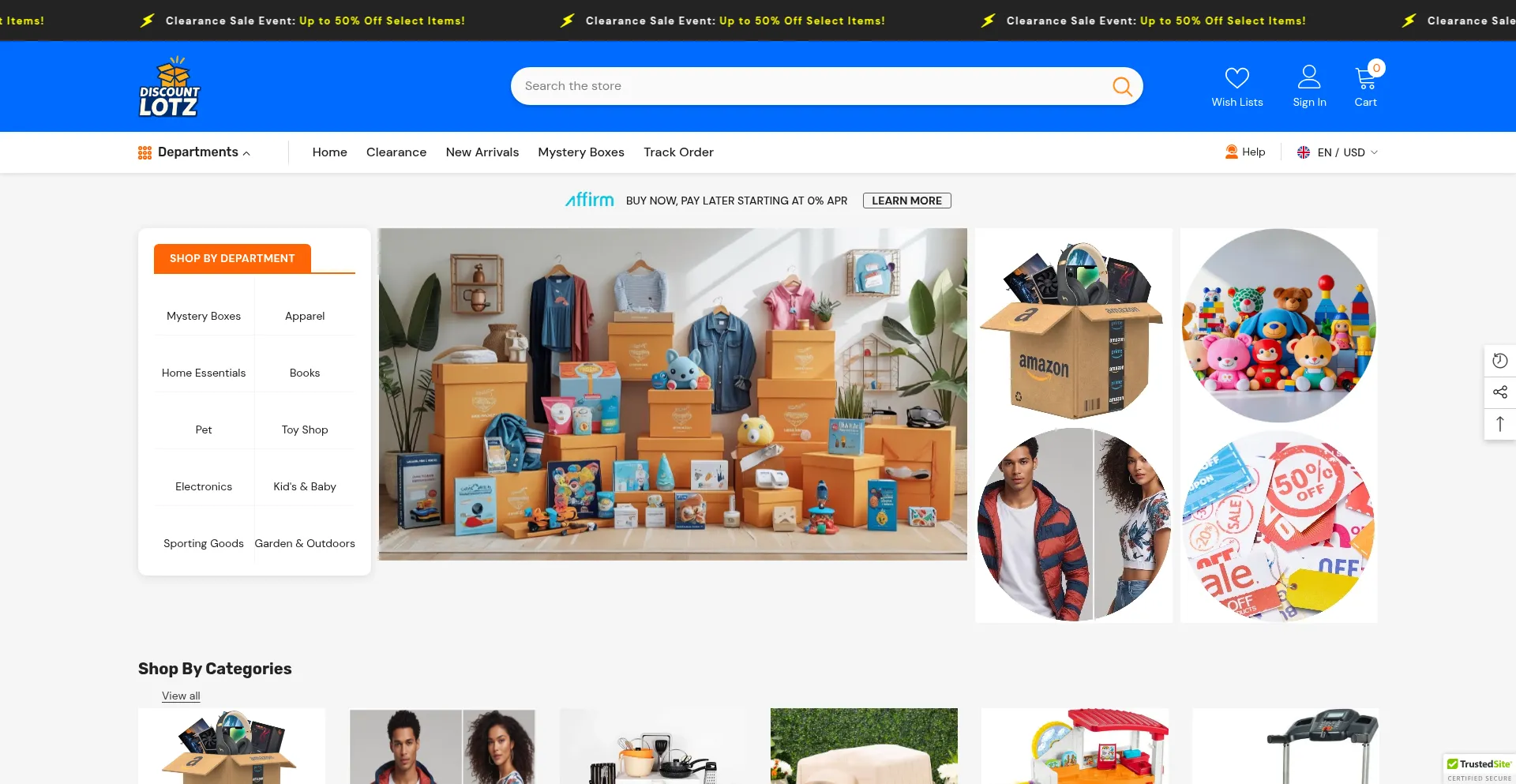 Website screenshot of Discountlotz.com