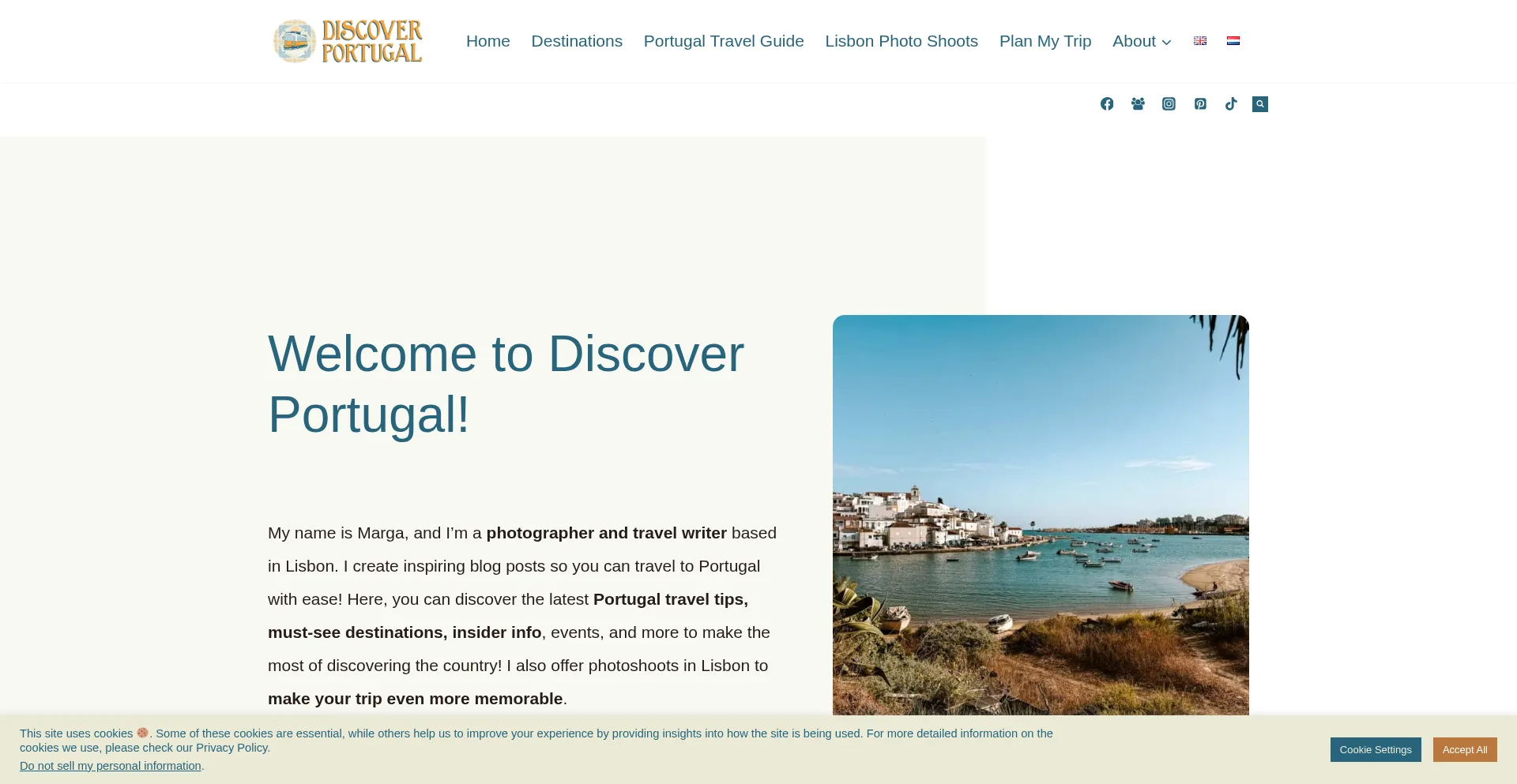 Website screenshot of Discover-portugal.com