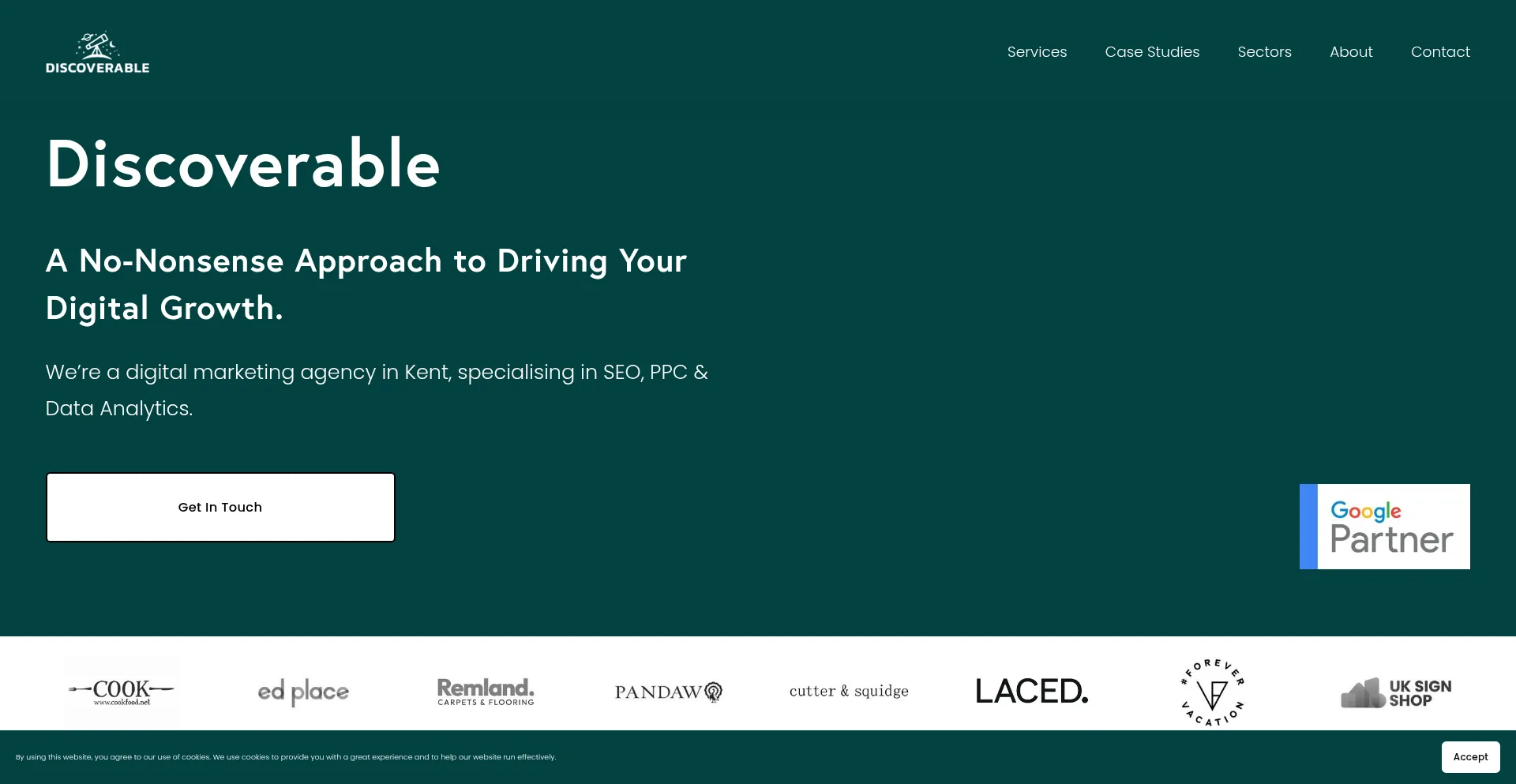 Website screenshot of Discoverable.co.uk