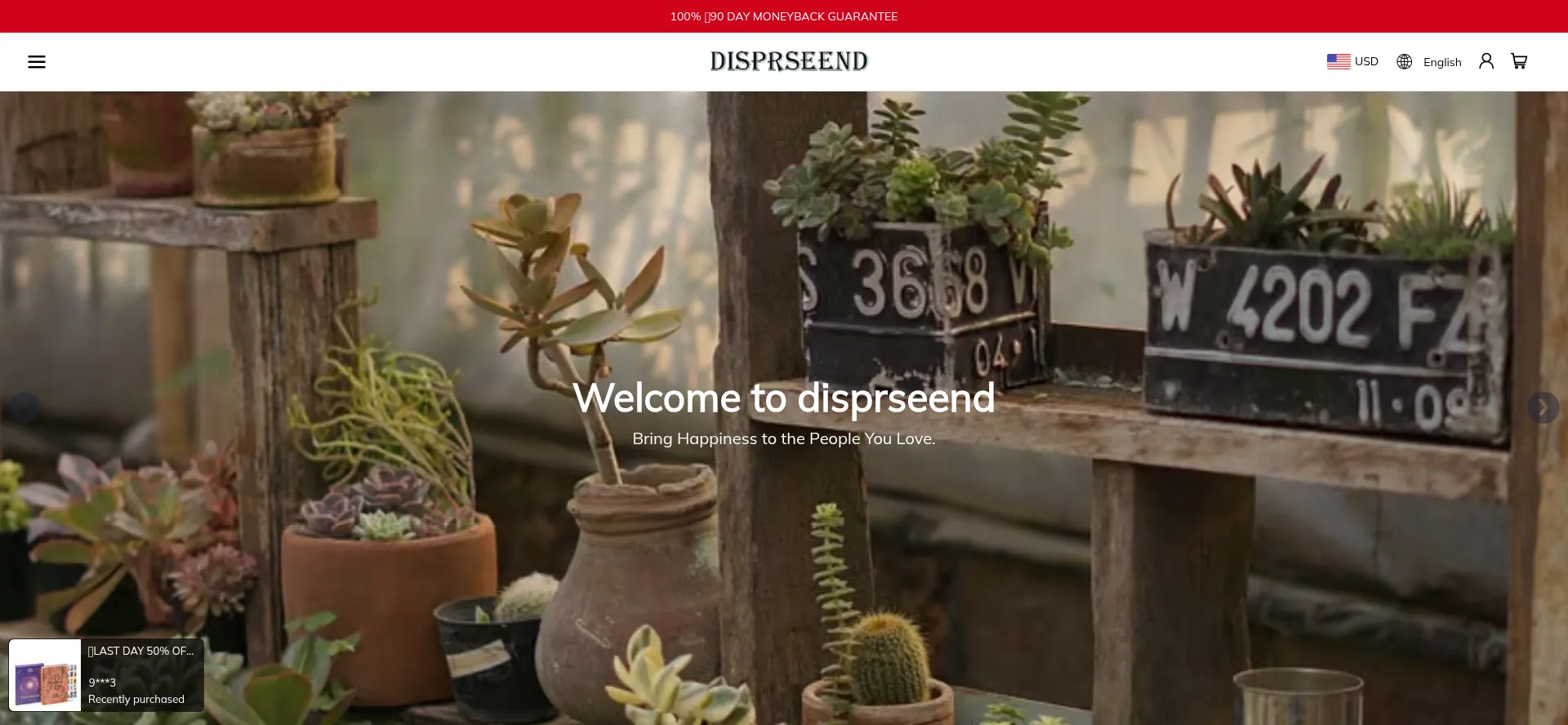 Website screenshot of Disprseend.com