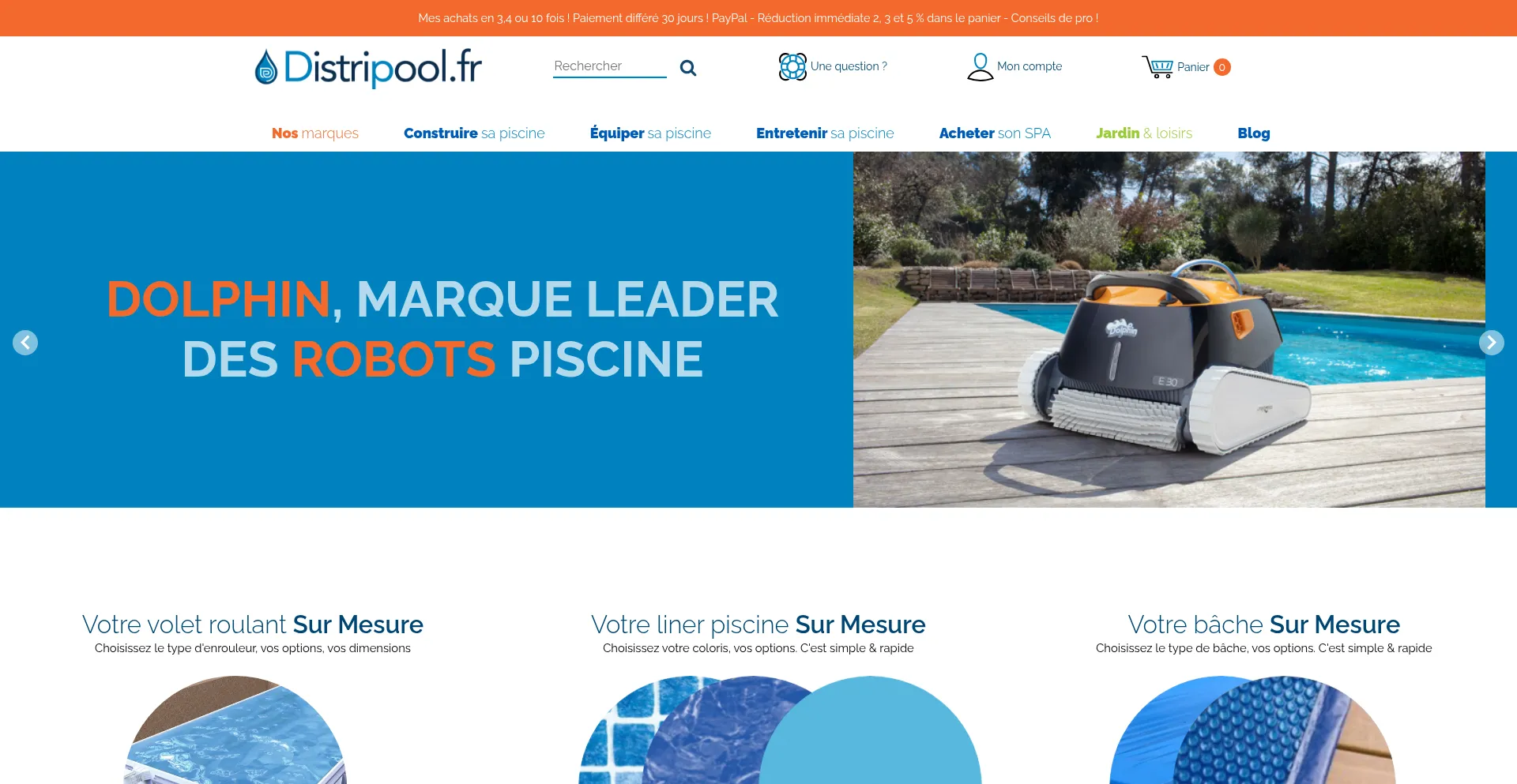 Website screenshot of Distripool.fr