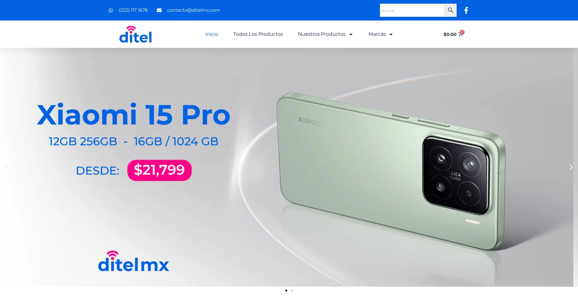 Website screenshot of Ditelmx.com