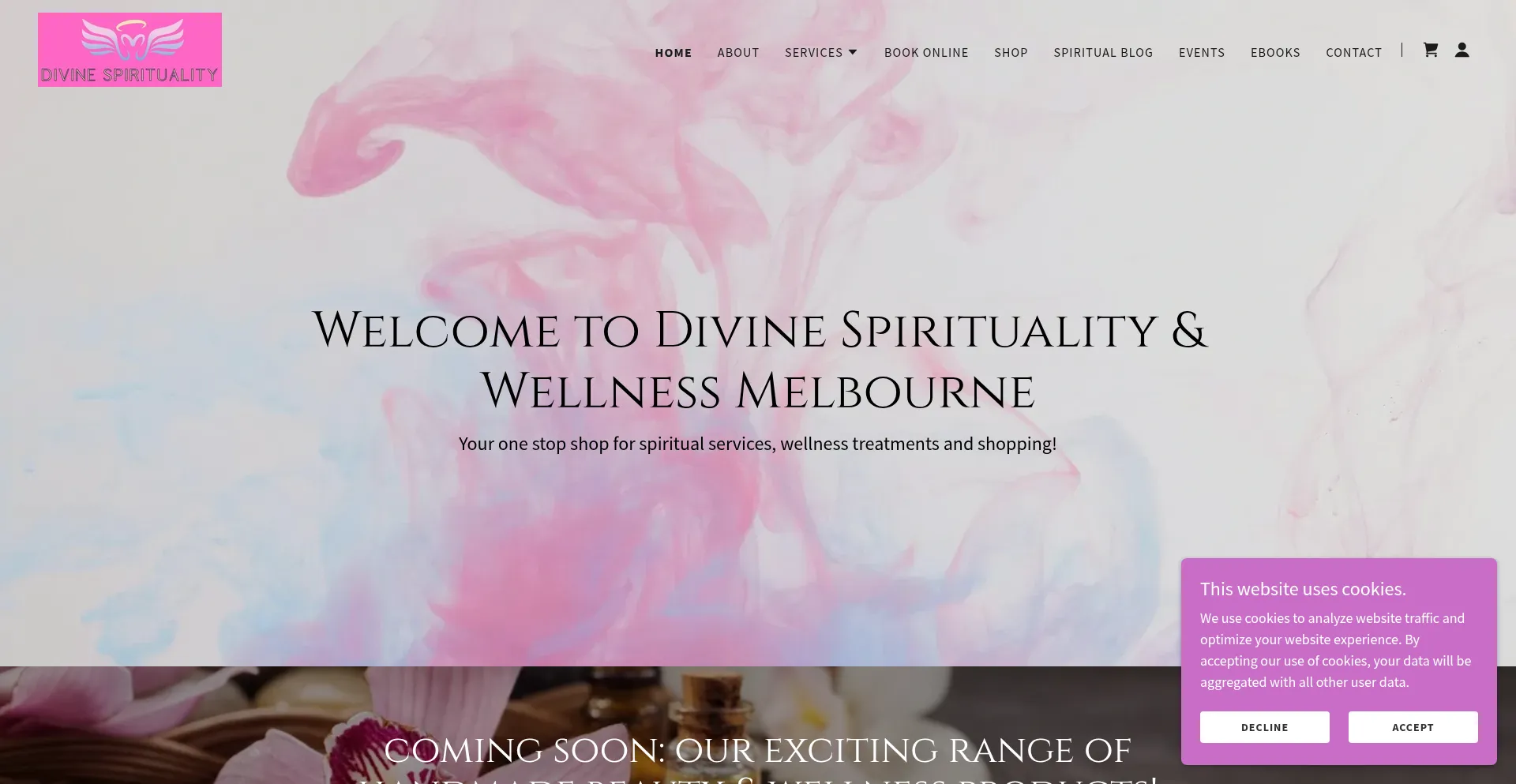 Website screenshot of Divinesoul.au