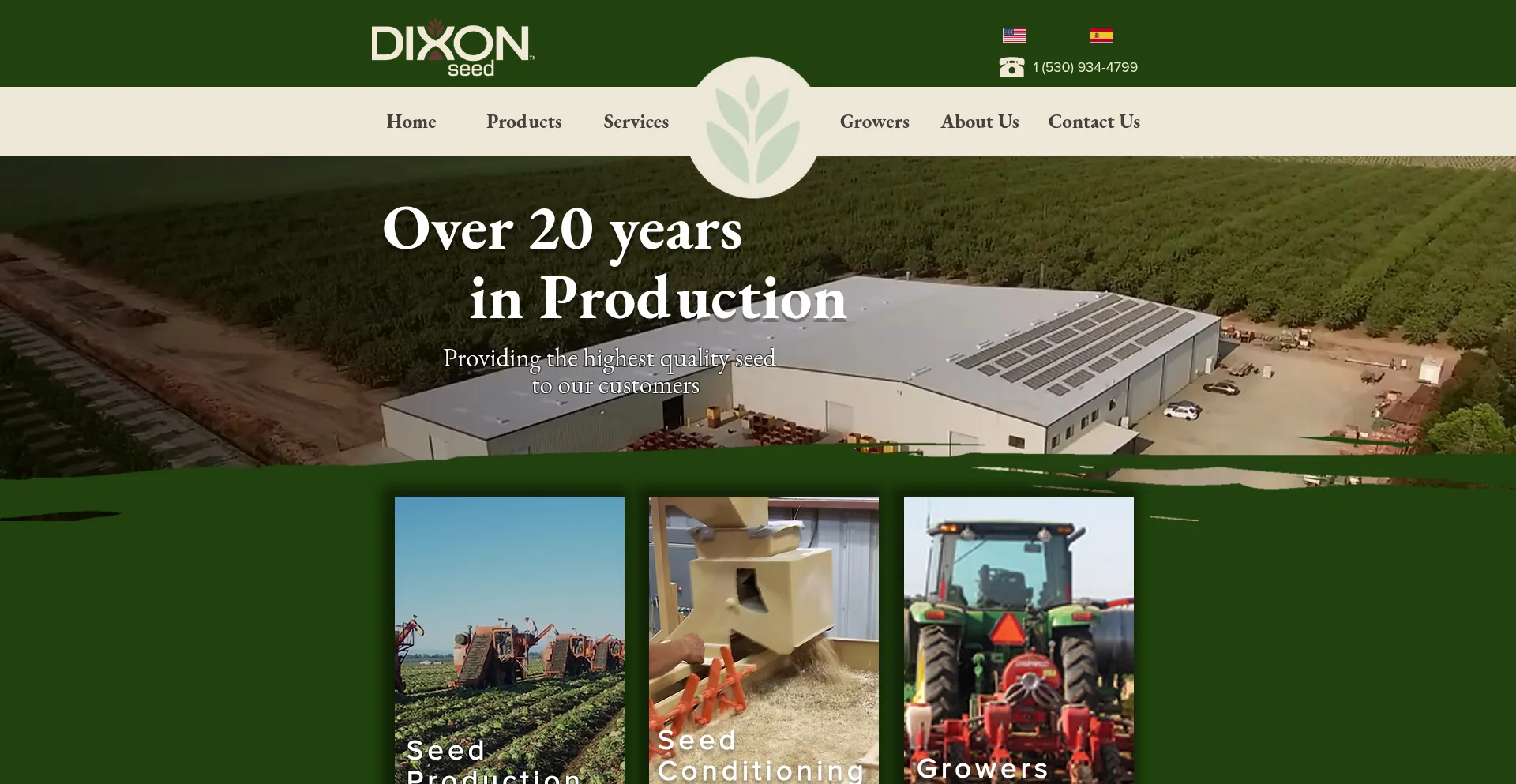 Website screenshot of Dixonseed.com