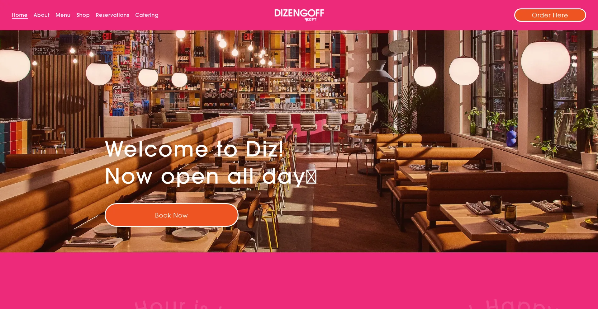 Website screenshot of Dizengoffphilly.com