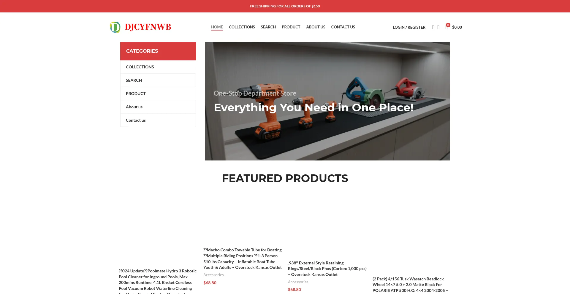 Website screenshot of Djcyfnwb.shop