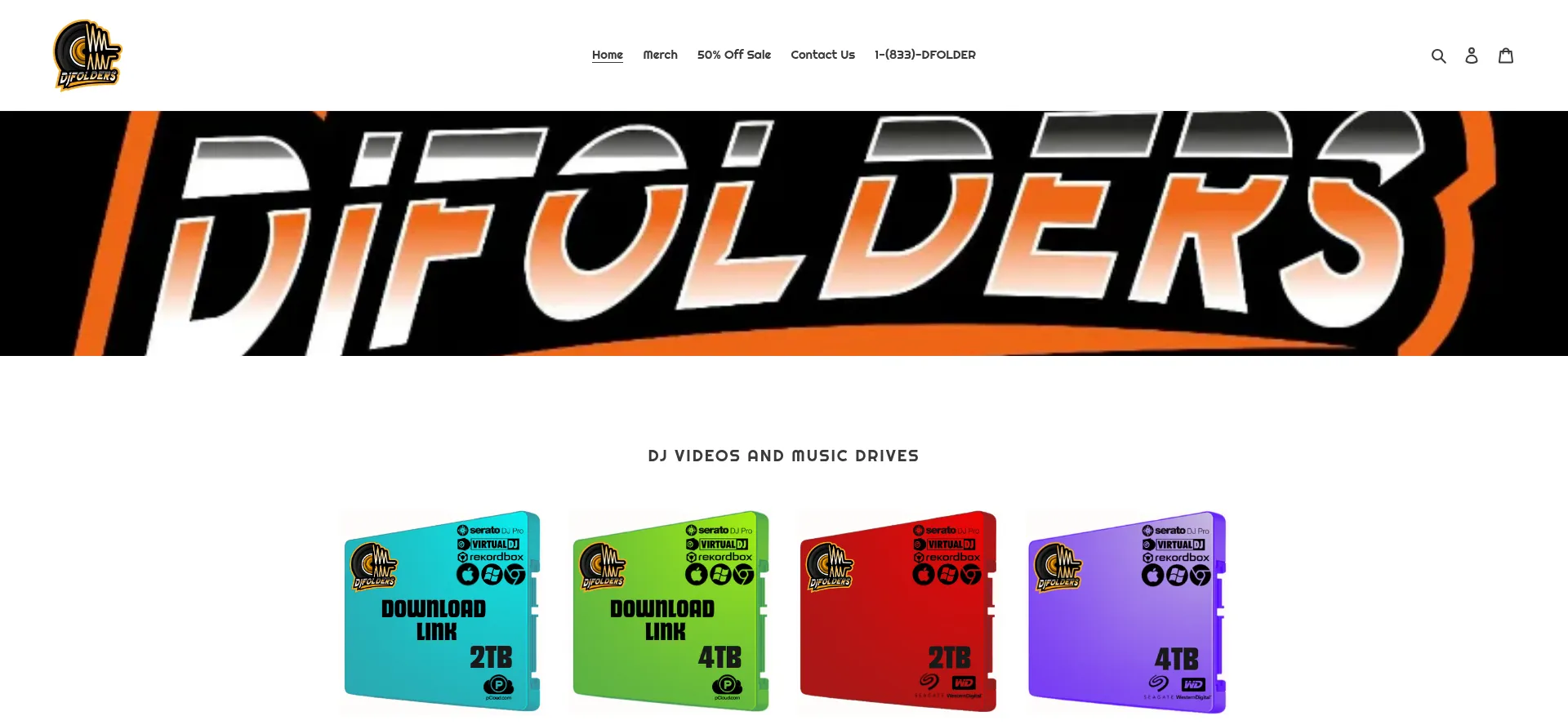 Website screenshot of Djfolders.com