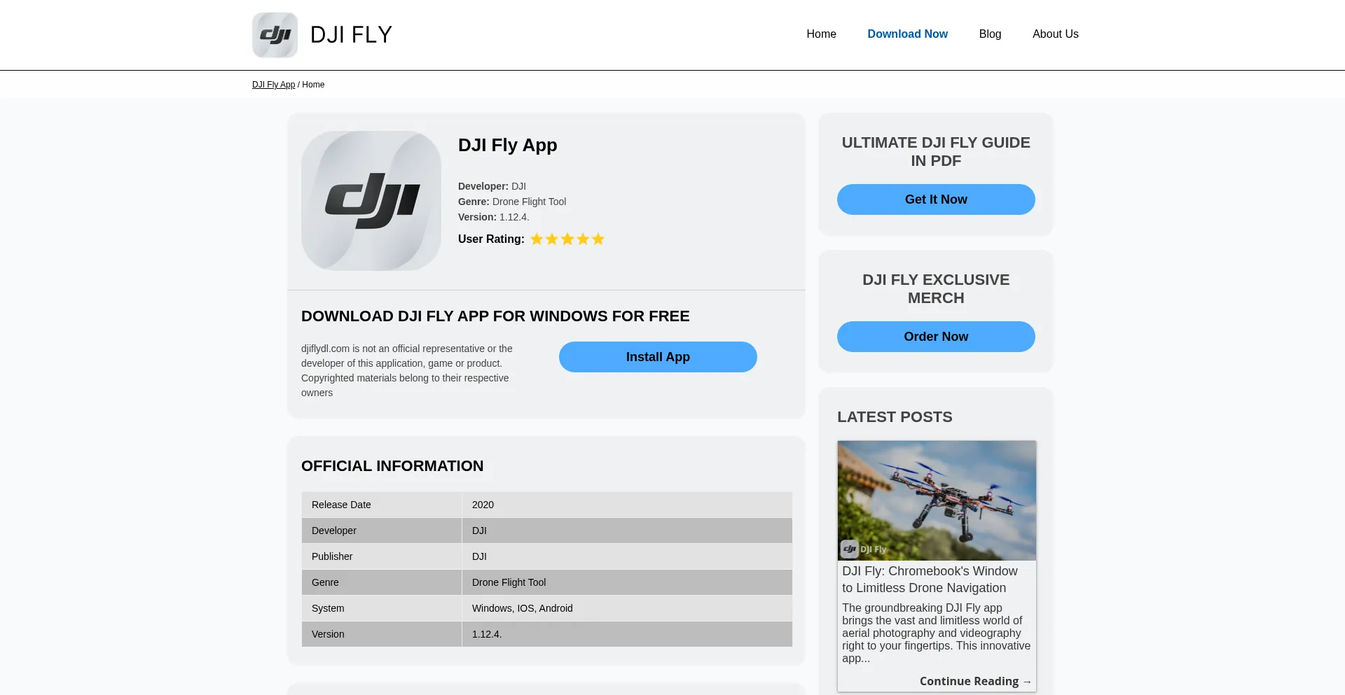 Website screenshot of Djiflydl.com